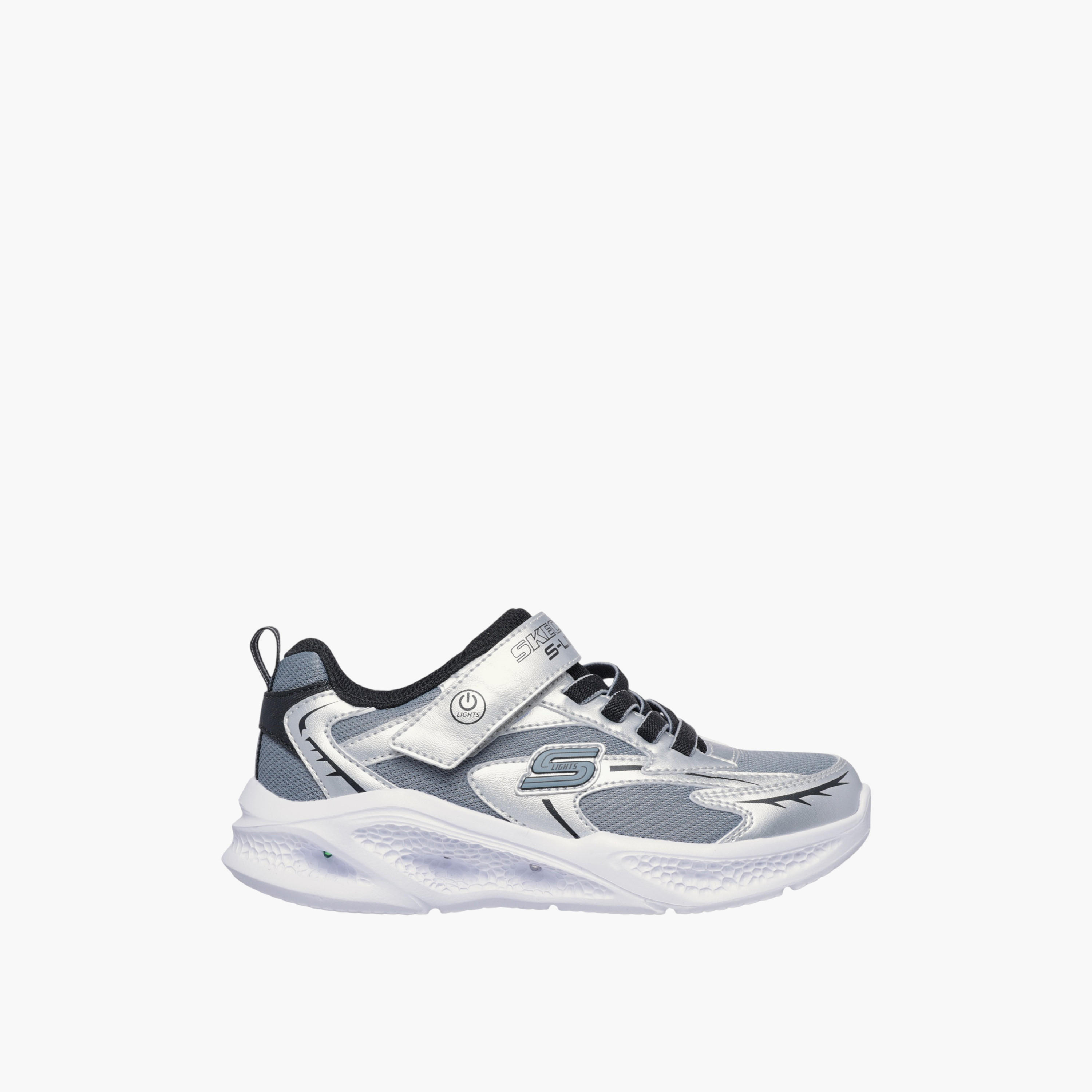 Skechers Boys' METEOR LIGHTS Light-Up Sports Shoes with Hook and Loop Closure - 401497L-SLBK-sports-boys-shoes-image-2