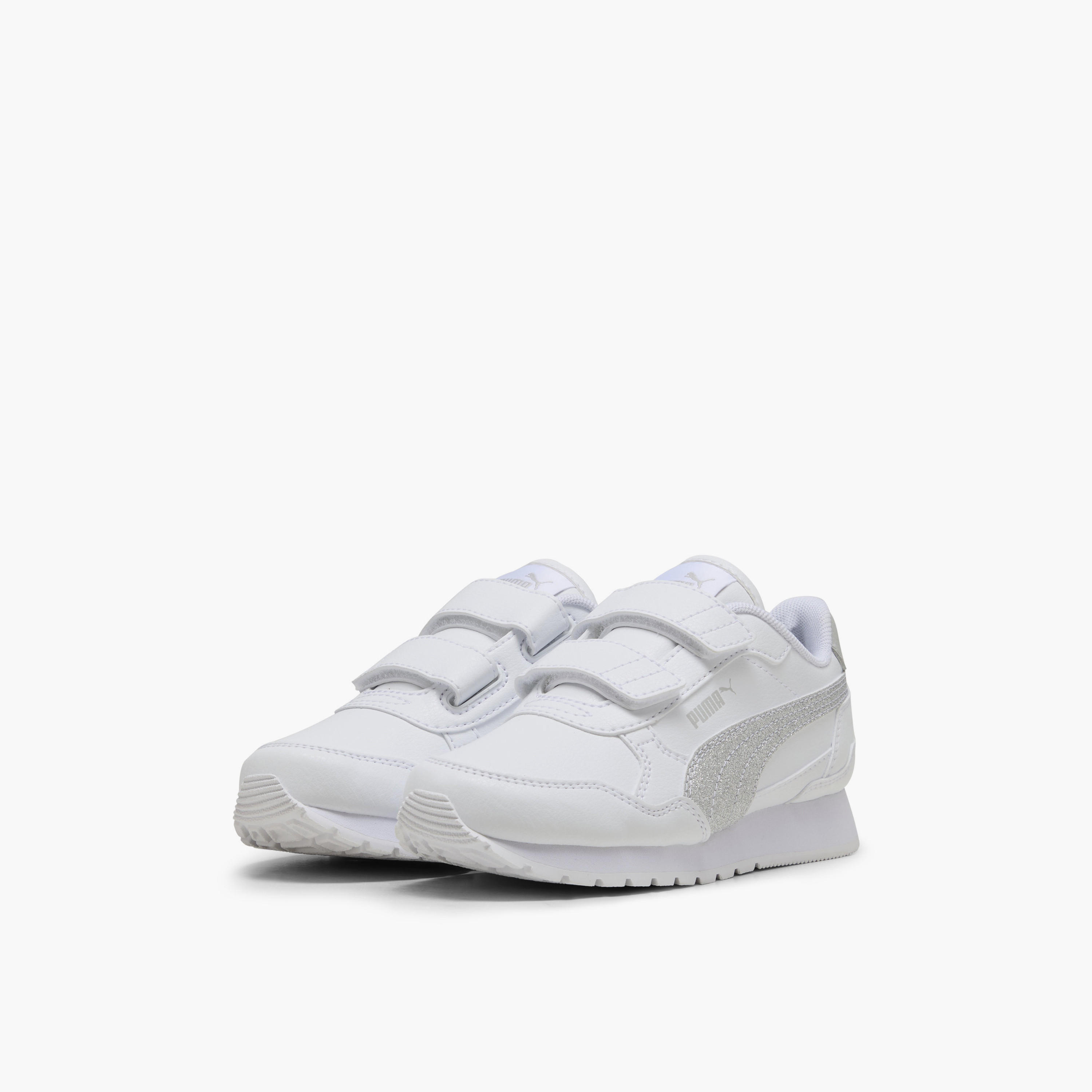 Puma Girls ST Runner v4 SL Glitter V Hook & Loop Ankle Sneakers-sports-girls-shoes-image-1