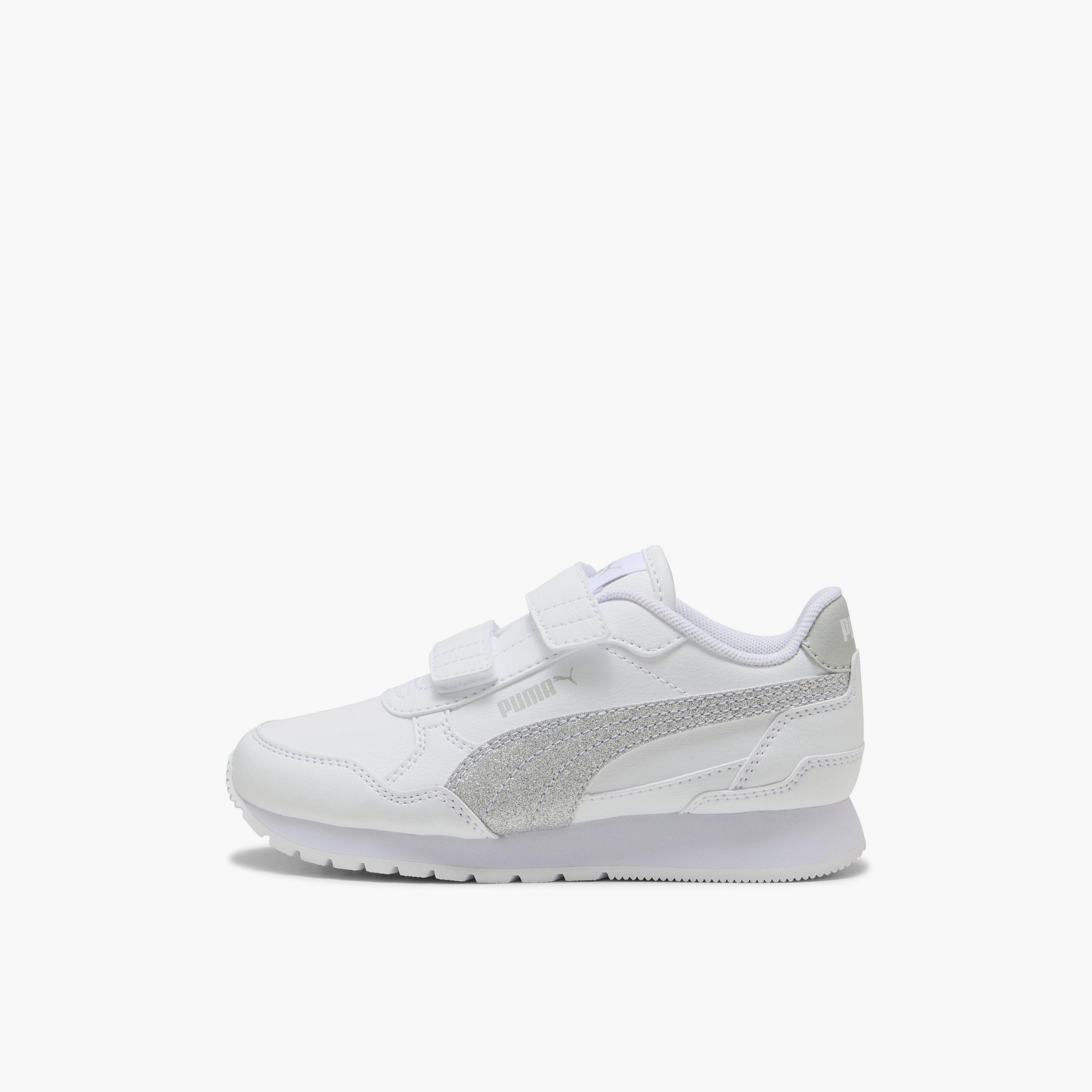 Puma Girls ST Runner v4 SL Glitter V Hook & Loop Ankle Sneakers-sports-girls-shoes-image-3