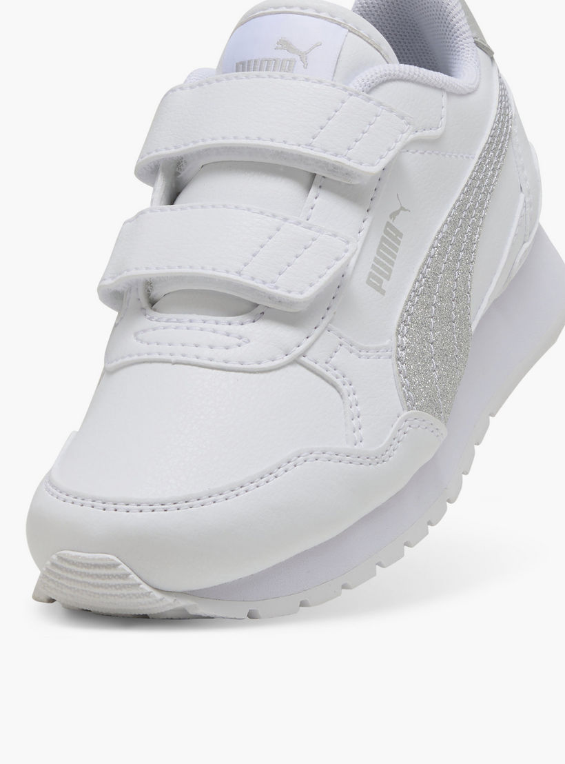 Puma Girls ST Runner v4 SL Glitter V Hook & Loop Ankle Sneakers-sports-girls-shoes-image-5