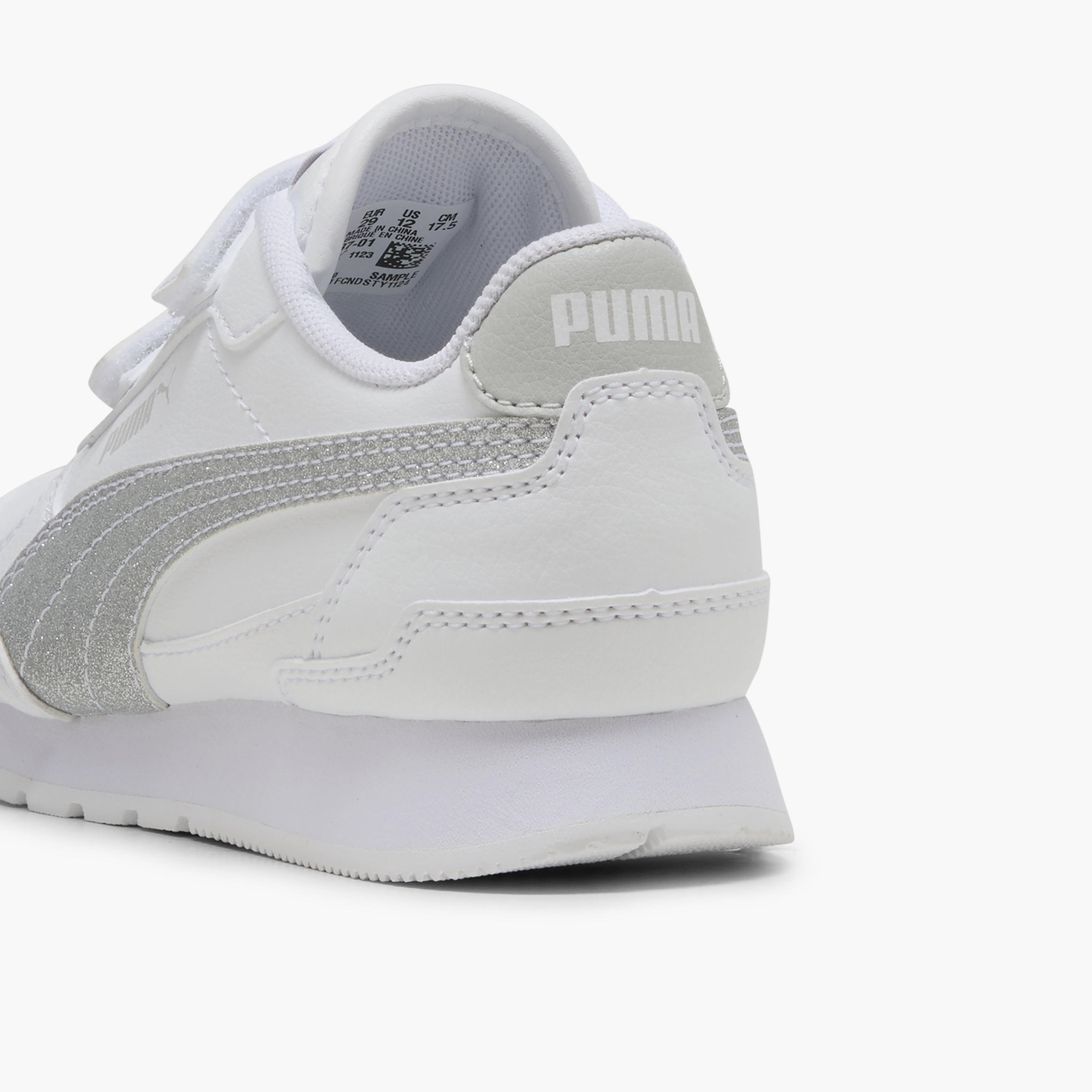 Puma Girls ST Runner v4 SL Glitter V Hook & Loop Ankle Sneakers-sports-girls-shoes-image-6