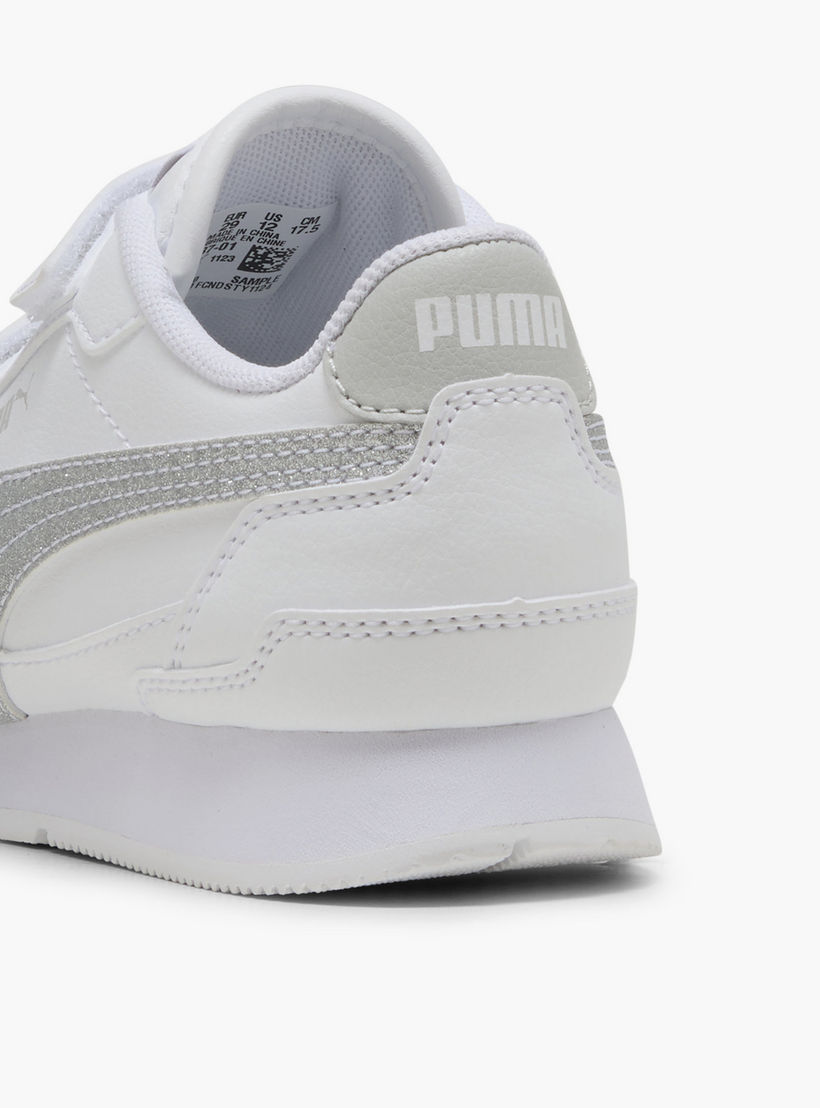 Puma Girls ST Runner v4 SL Glitter V Hook & Loop Ankle Sneakers-sports-girls-shoes-image-6