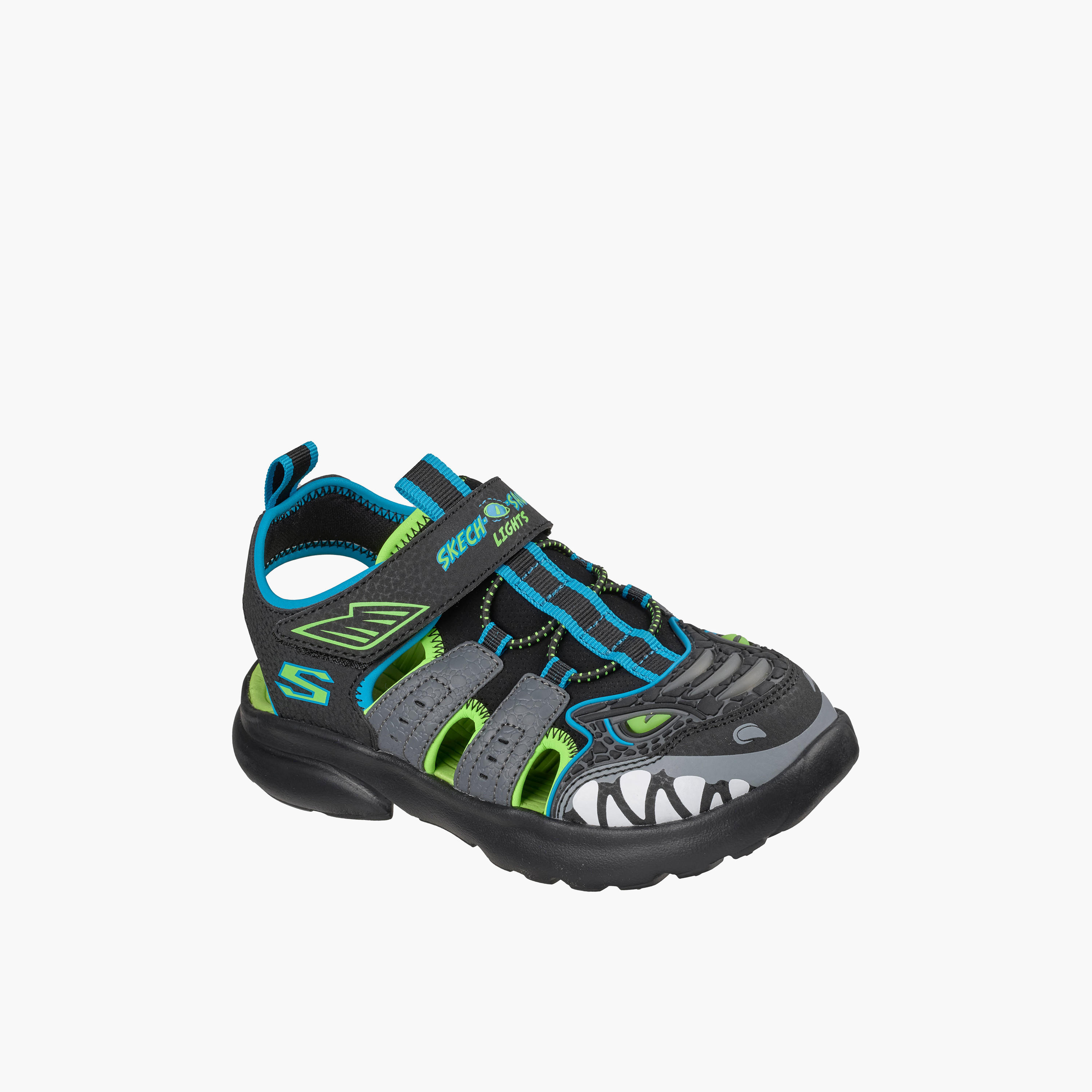 صندل مسطح بشريط إغلاق لاصق سبلاش رازور للأولاد من سكيتشرز-sports-boys-shoes-image-1