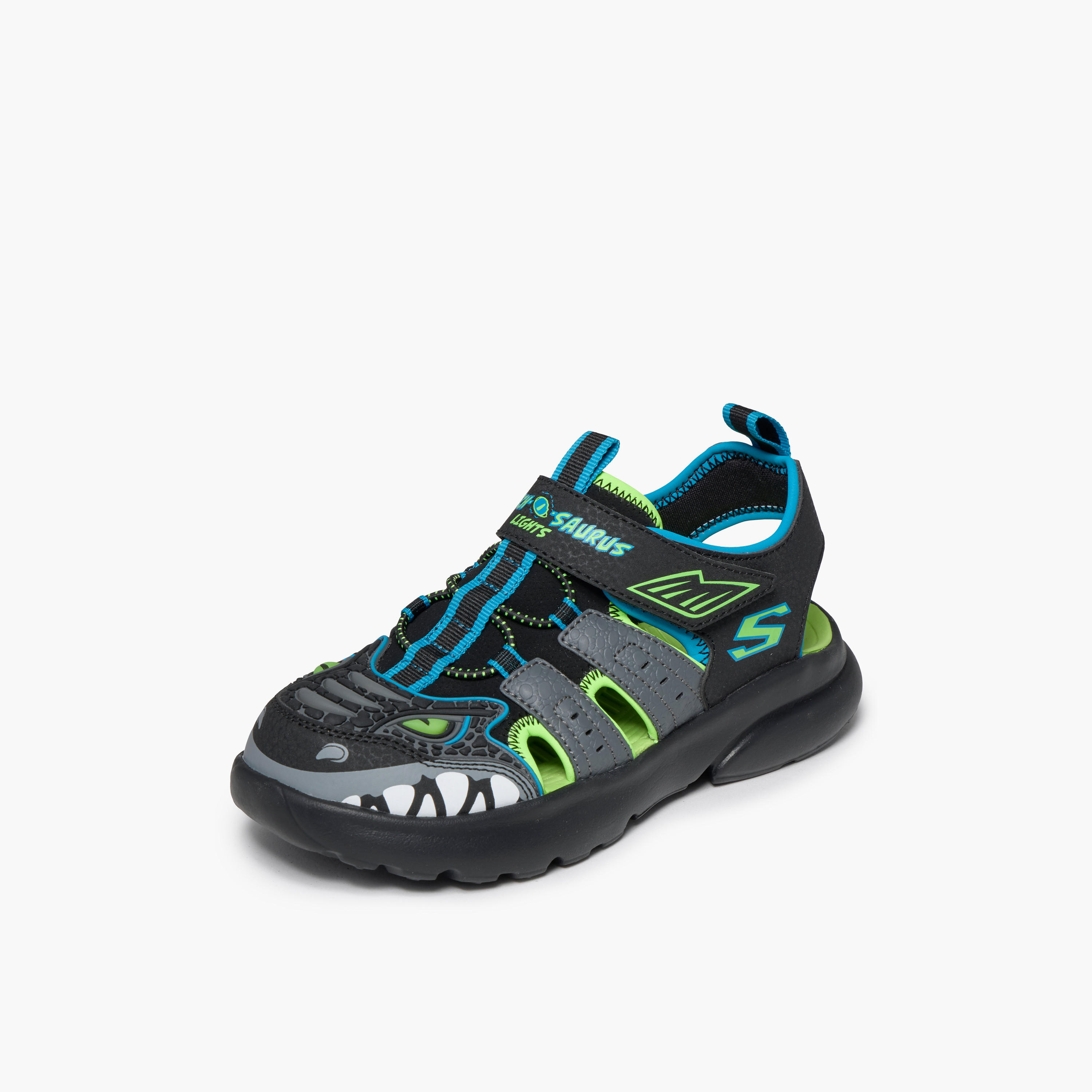 صندل مسطح بشريط إغلاق لاصق سبلاش رازور للأولاد من سكيتشرز-sports-boys-shoes-image-4