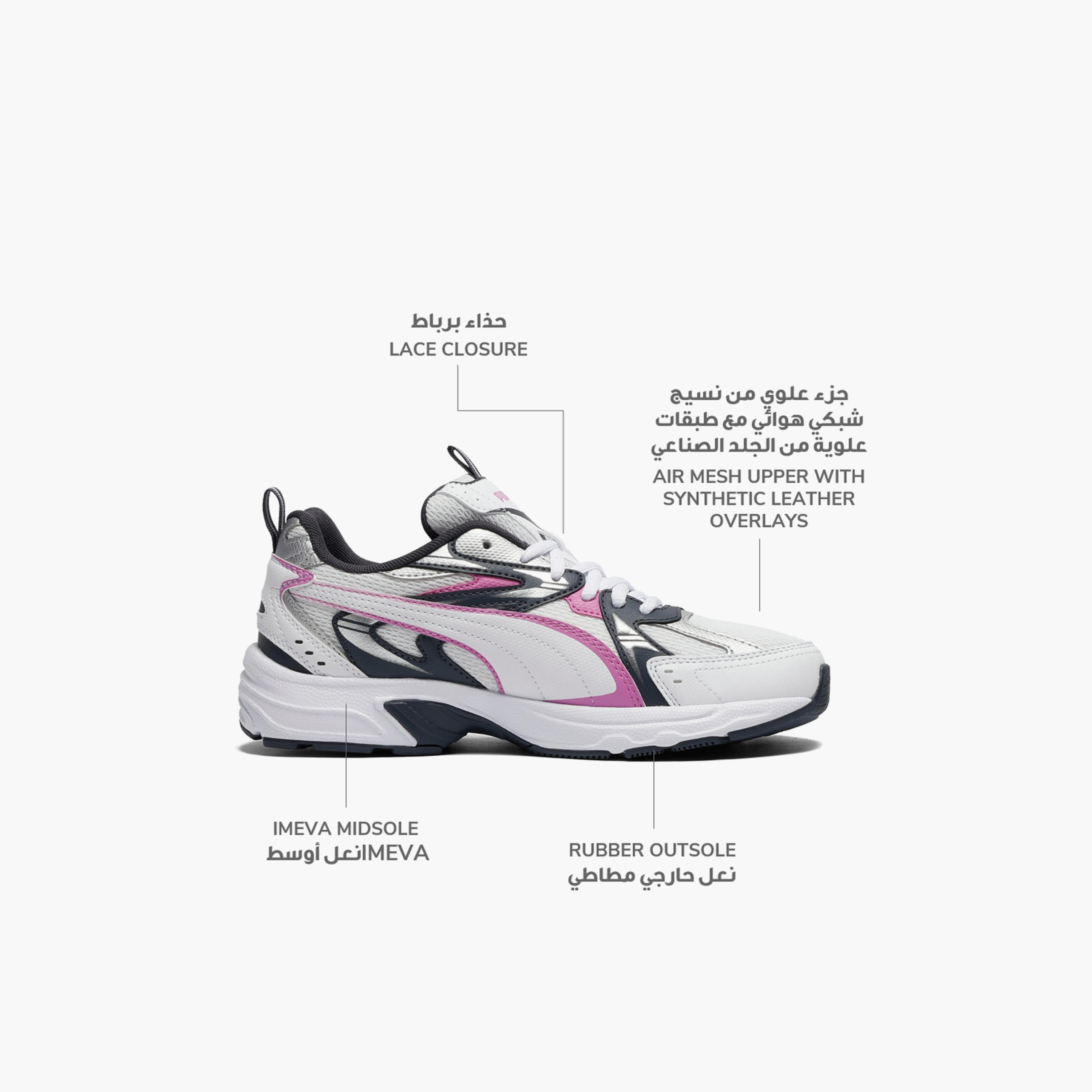 حذاء سنيكرز ميلينيو تيك بكاحل منخفض ورباط للنساء من بوما-sports-women-shoes-image-2