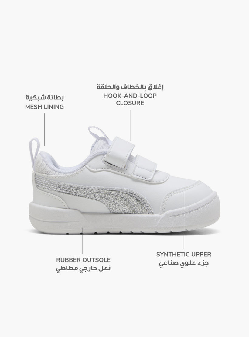 Puma Multiflex 2 Glitz FS V Sneakers with Hook & Loop Closure-baby-girls-shoes-closedshoes-image-2