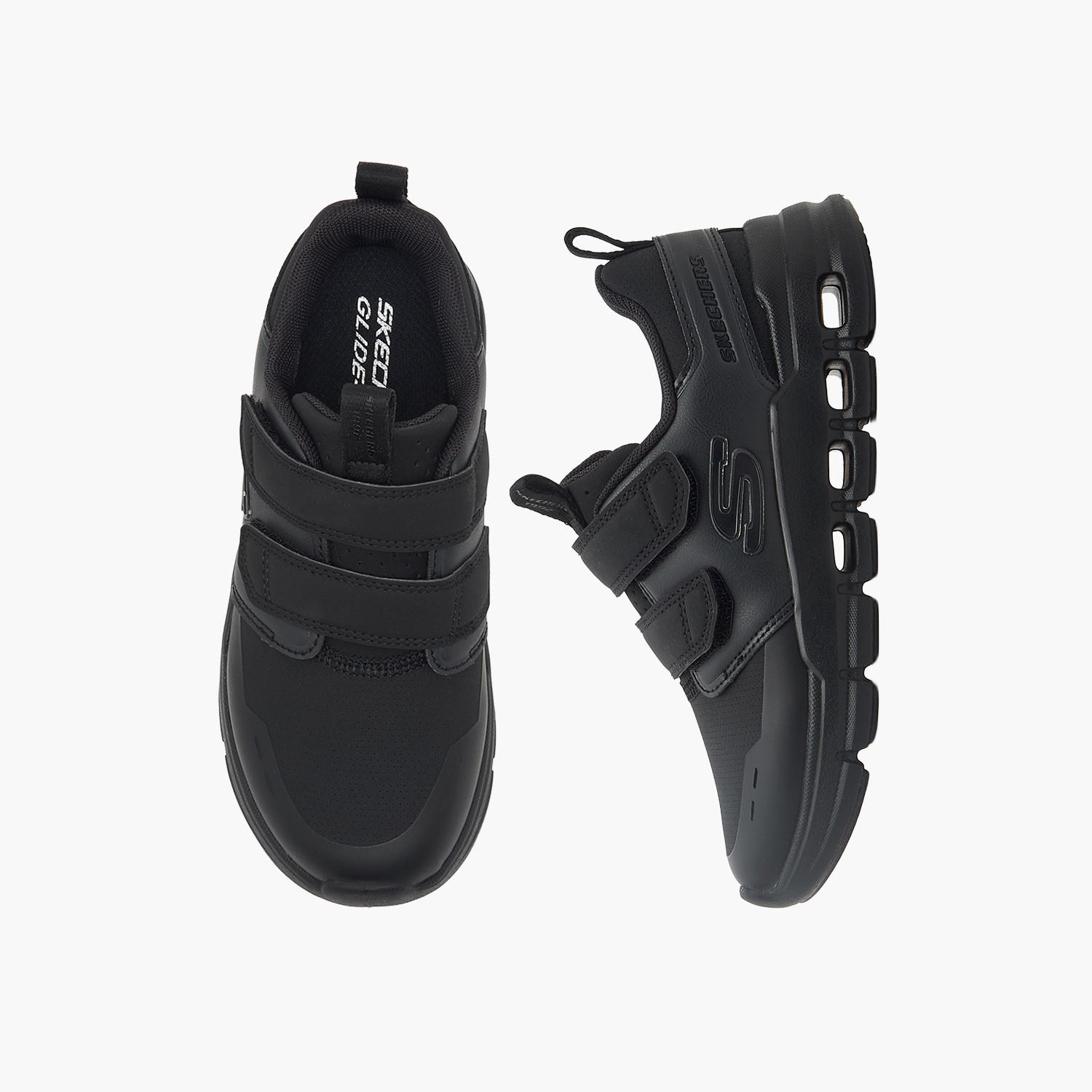 حذاء مدرسي للأطفال جلايد ستيب فلو بشريط إغلاق لاصق من سكيتشرز-sports-boys-shoes-image-1