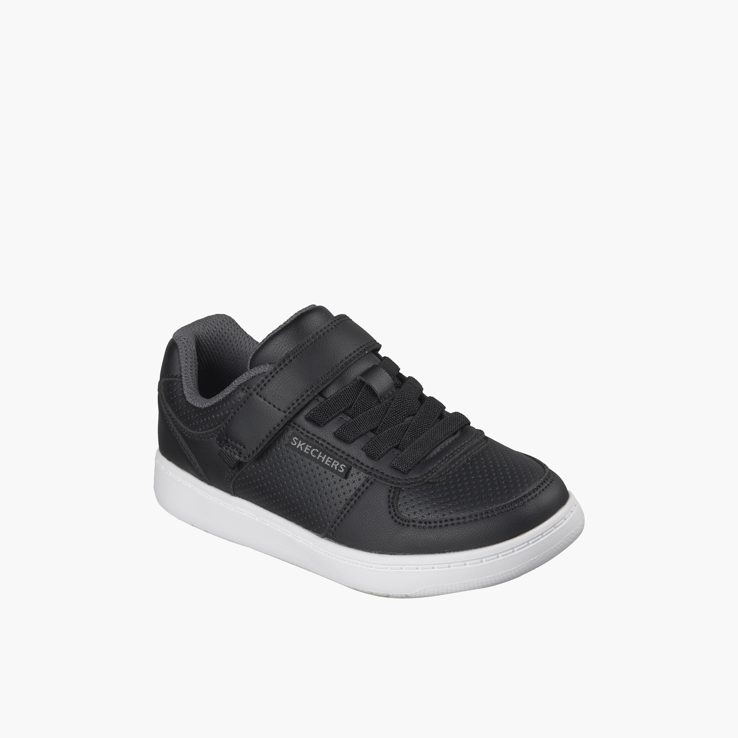 Skechers Kids QUICK STREET LITE Hook & Loop Sneakers- 418032L-BKW-CP-girls-shoes-sneakers-image-1