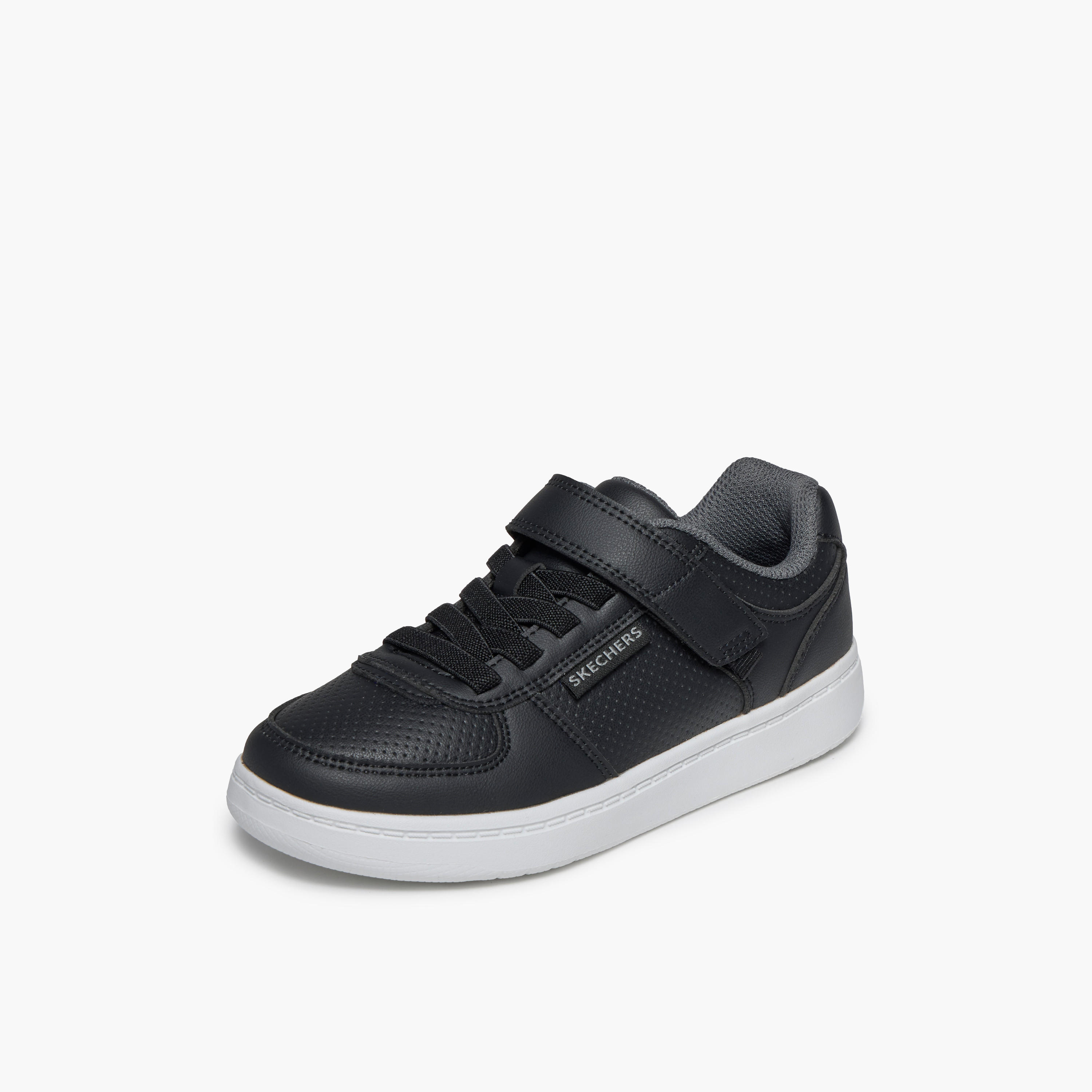 Skechers Kids QUICK STREET LITE Hook & Loop Sneakers- 418032L-BKW-CP-girls-shoes-sneakers-image-4