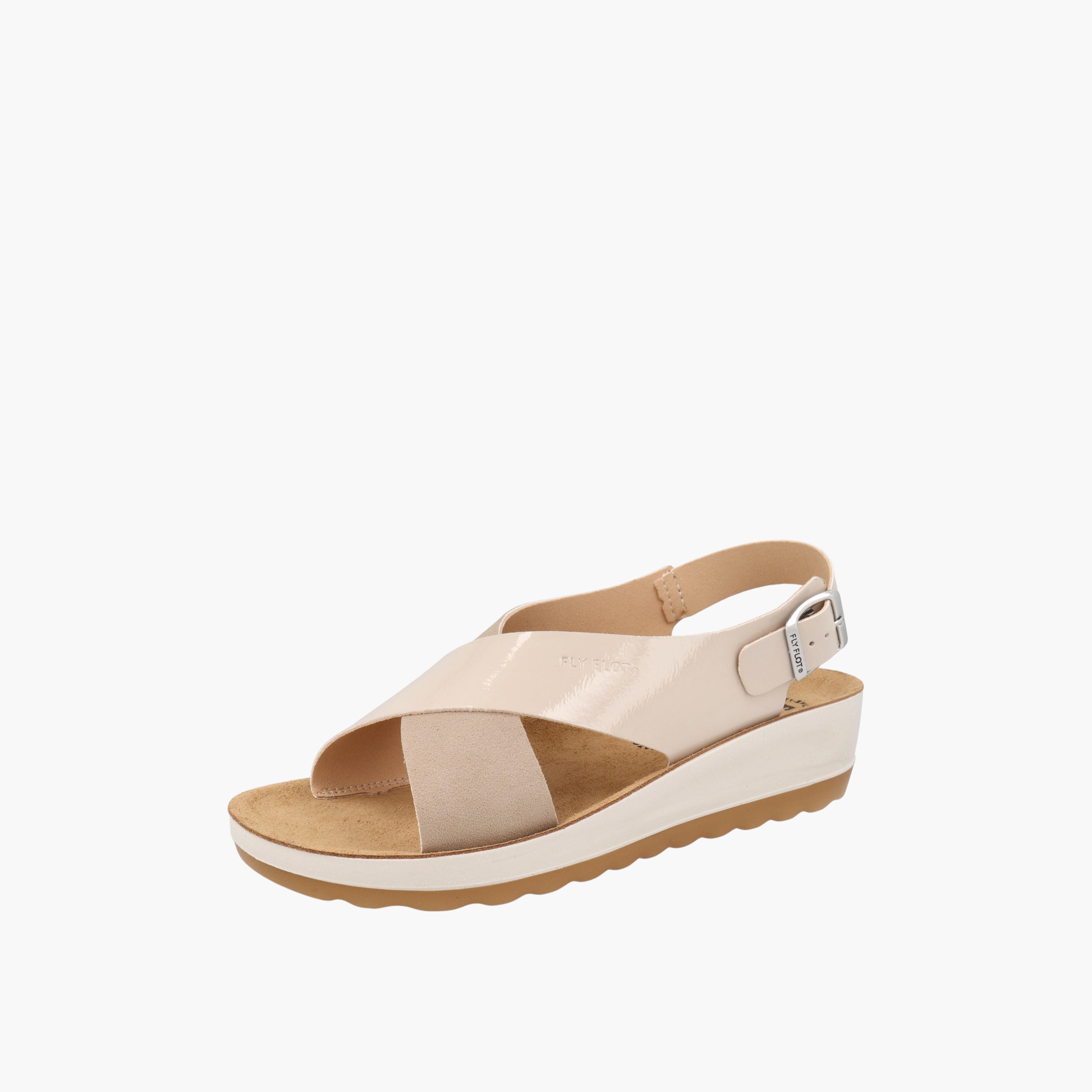 صندل بكعب ويدج وبحزام متقاطع وإبزيم إغلاق من فلاي فلوت-women-shoes-sandals-heeled-image-4