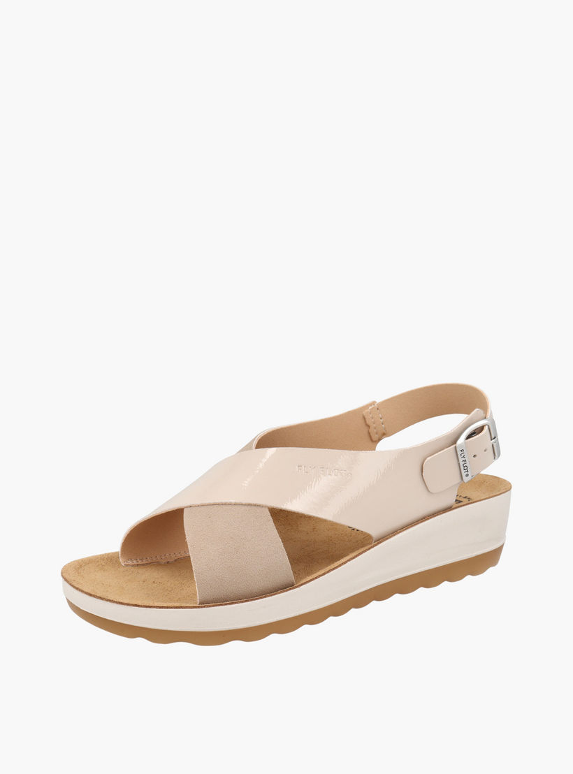 صندل بكعب ويدج وبحزام متقاطع وإبزيم إغلاق من فلاي فلوت-women-shoes-sandals-heeled-image-4