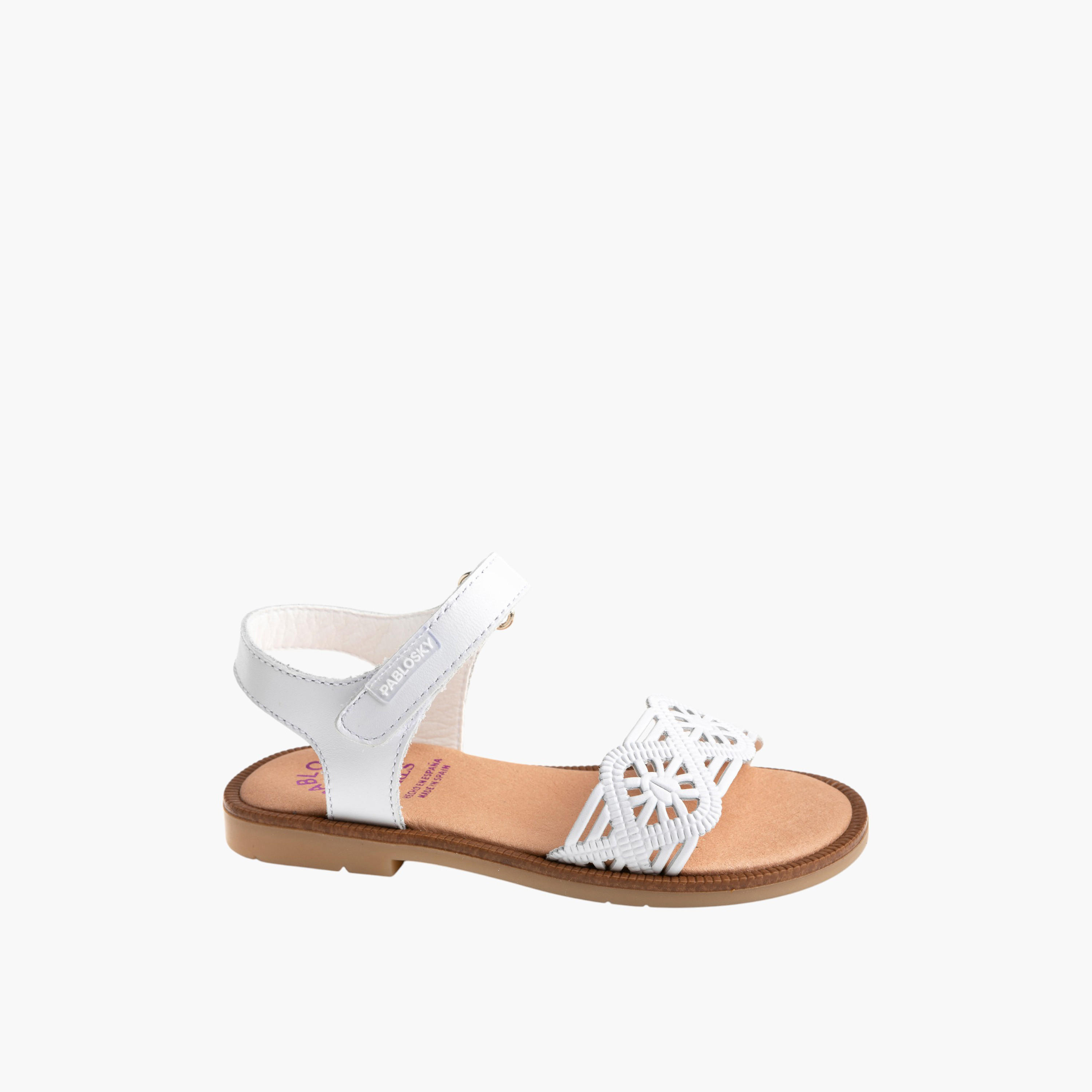 Pablosky Girls' Strap Sandals with Hook and Loop Closure-girls-shoes-sandals-image-1