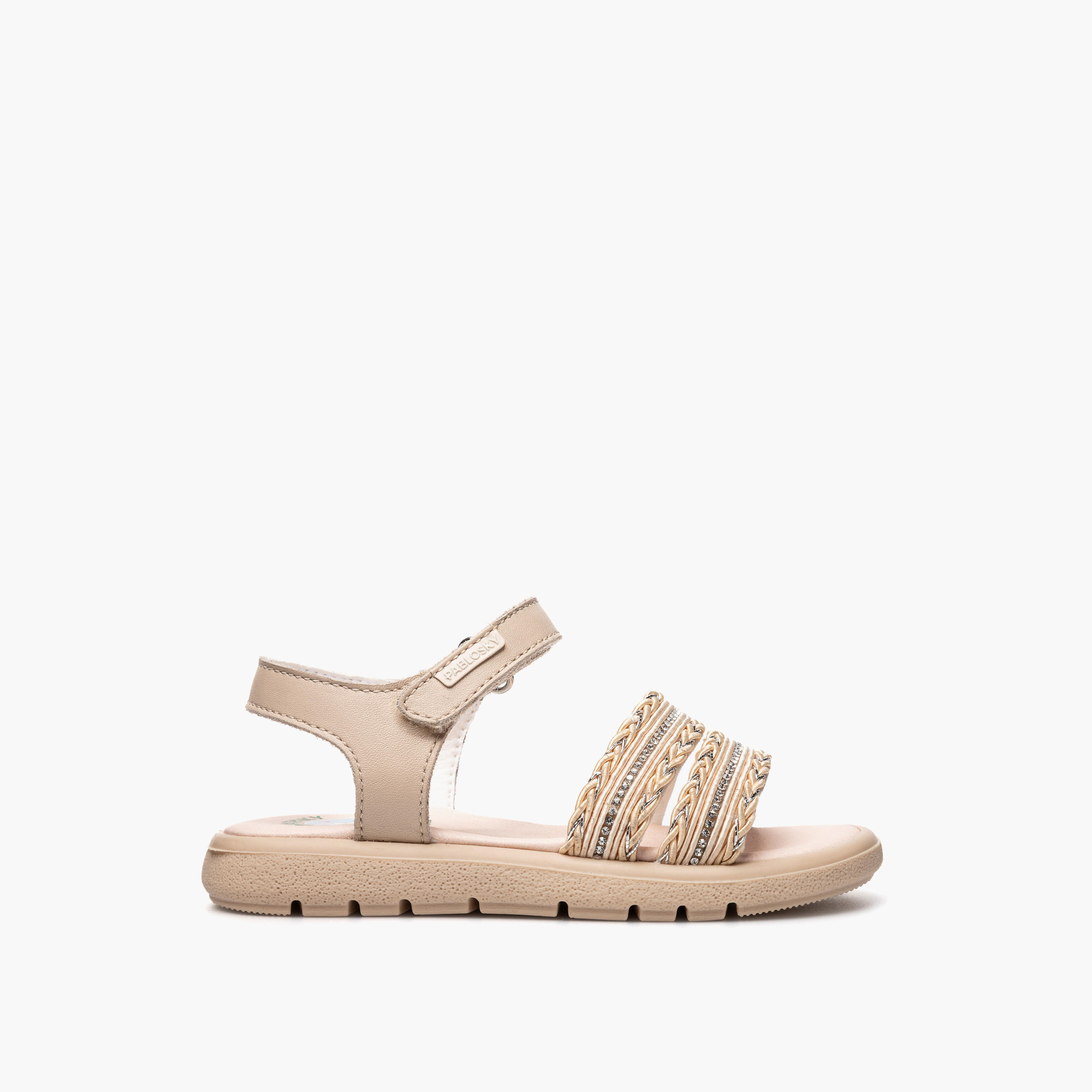 Pablosky Girls Leather Hook & Loop Sandals-girls-shoes-sandals-image-2