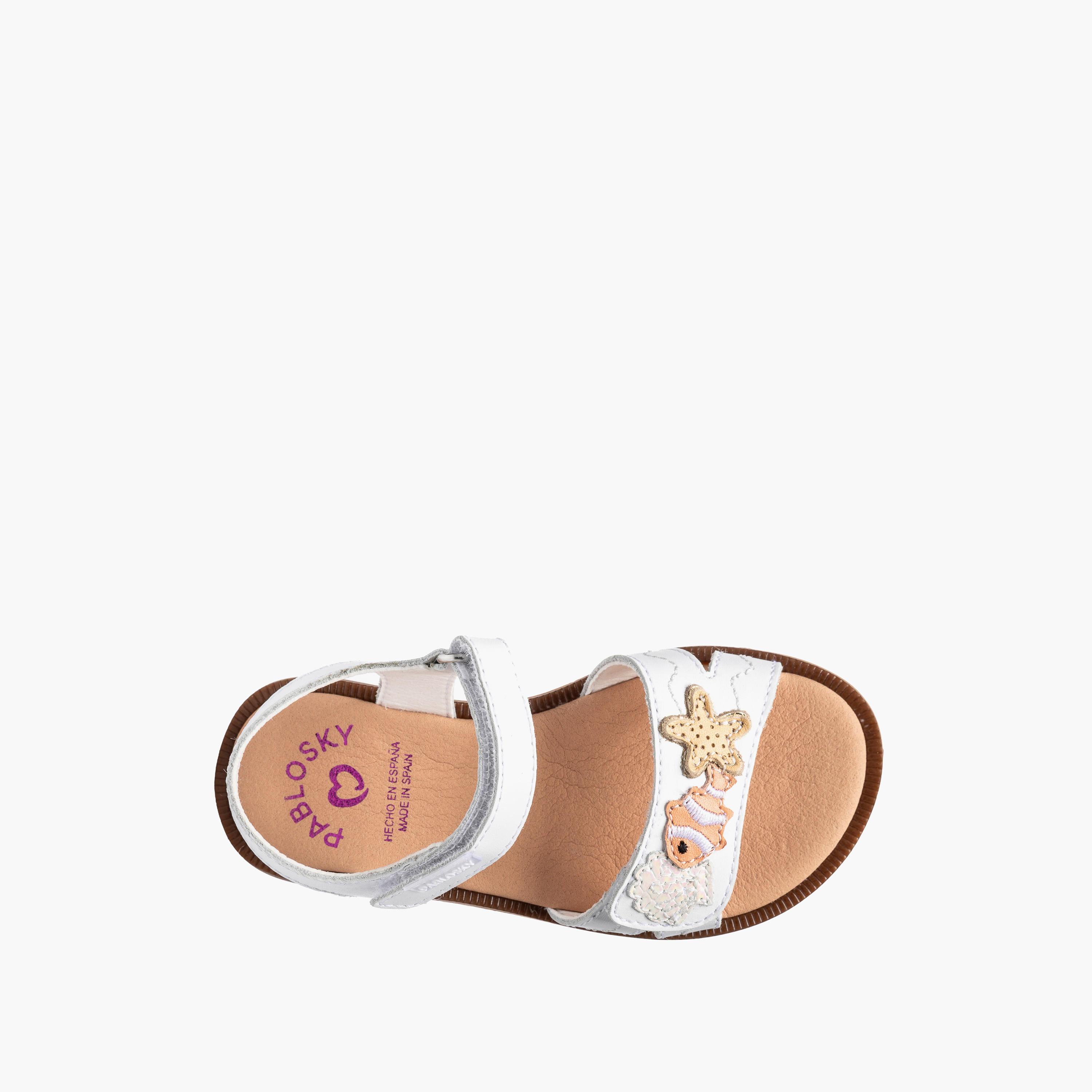 صندل جلد بأحزمة وشريط إغلاق لاصق للبنات من بابلوسكي-girls-shoes-sandals-image-4