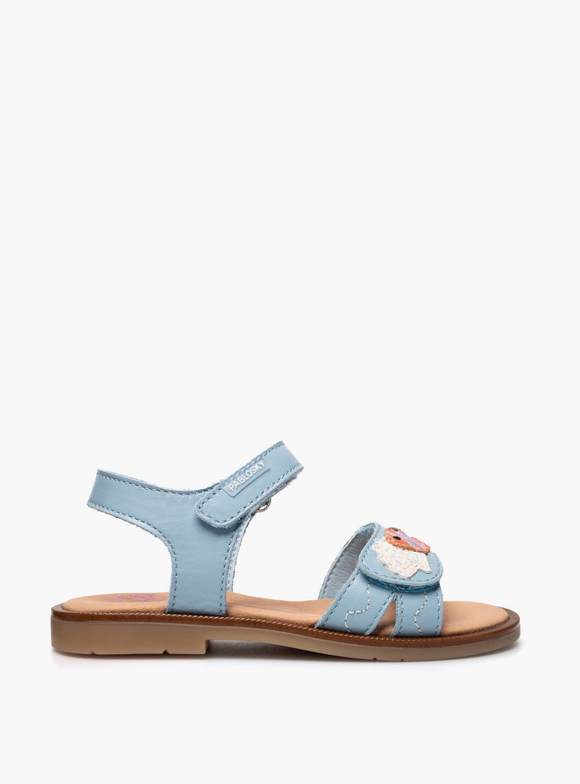 صندل جلد بأحزمة وشريط إغلاق لاصق للبنات من بابلوسكي-girls-shoes-sandals-image-2