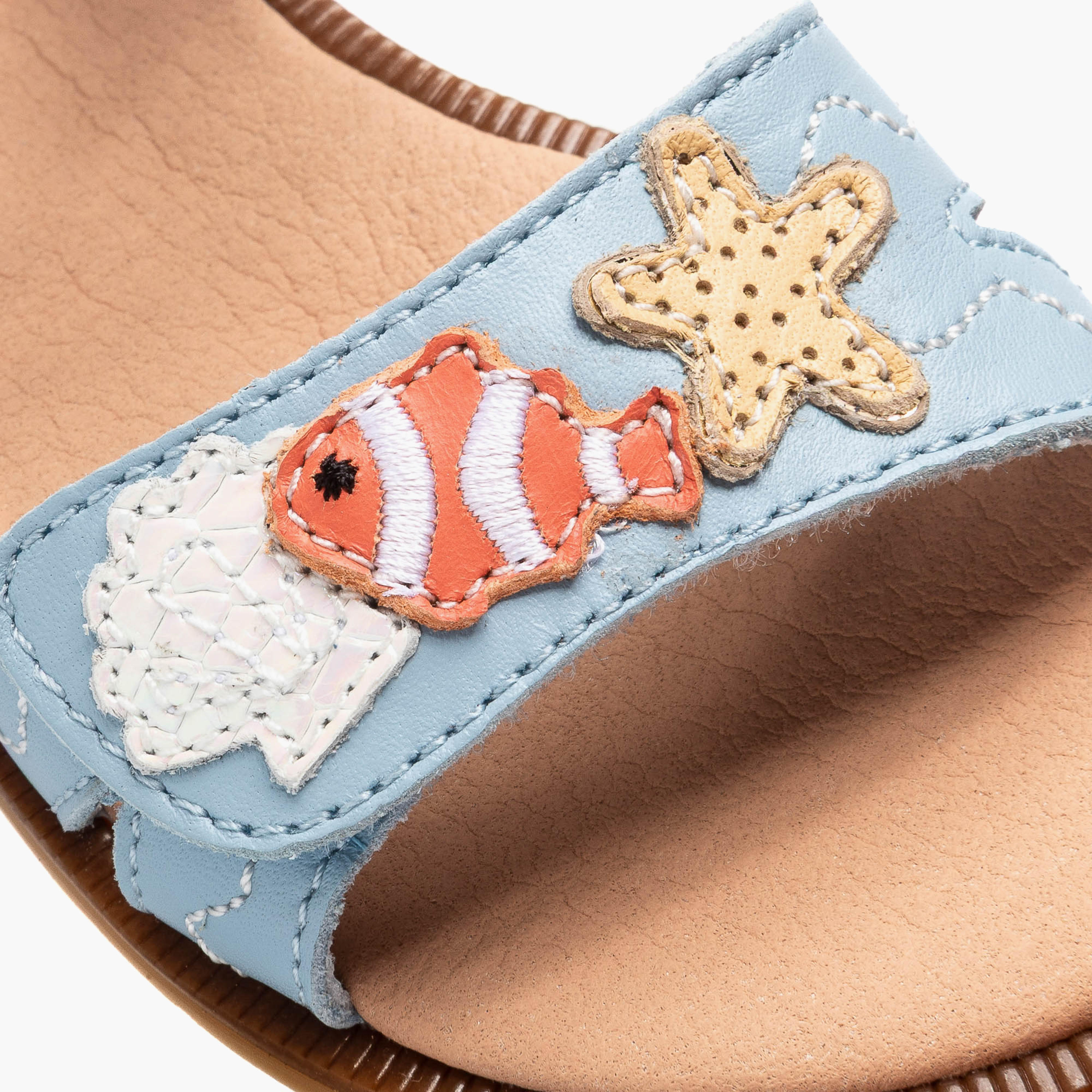 صندل جلد بأحزمة وشريط إغلاق لاصق للبنات من بابلوسكي-girls-shoes-sandals-image-7