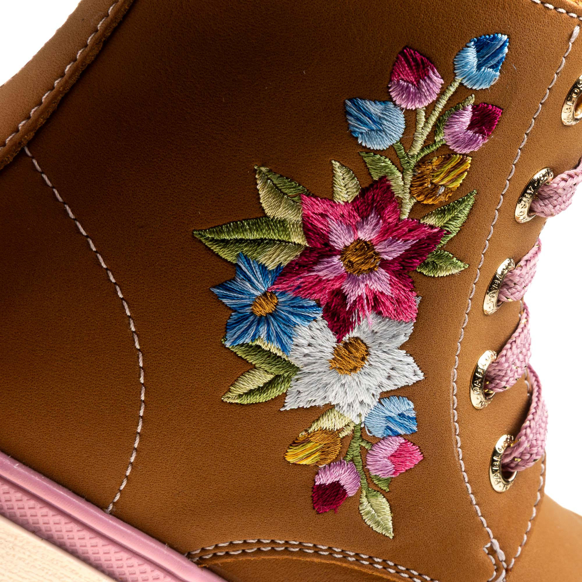 بوت برباط إغلاق وتطريز زهري للبنات من بابلوسكي-girls-shoes-boots-image-5