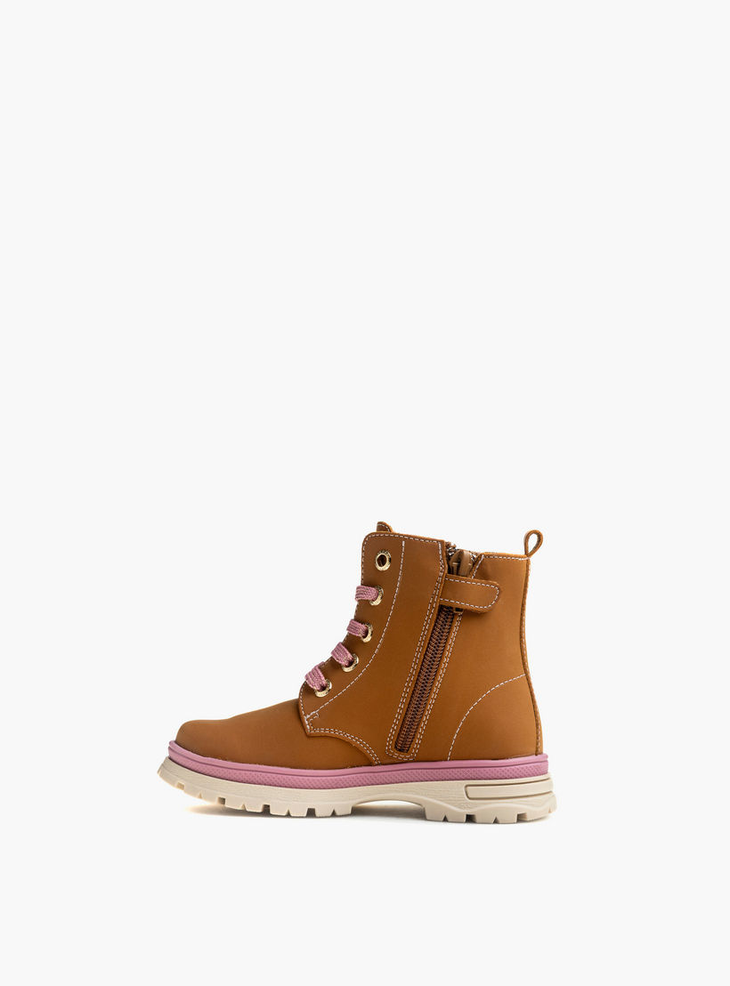 بوت برباط إغلاق وتطريز زهري للبنات من بابلوسكي-girls-shoes-boots-image-14