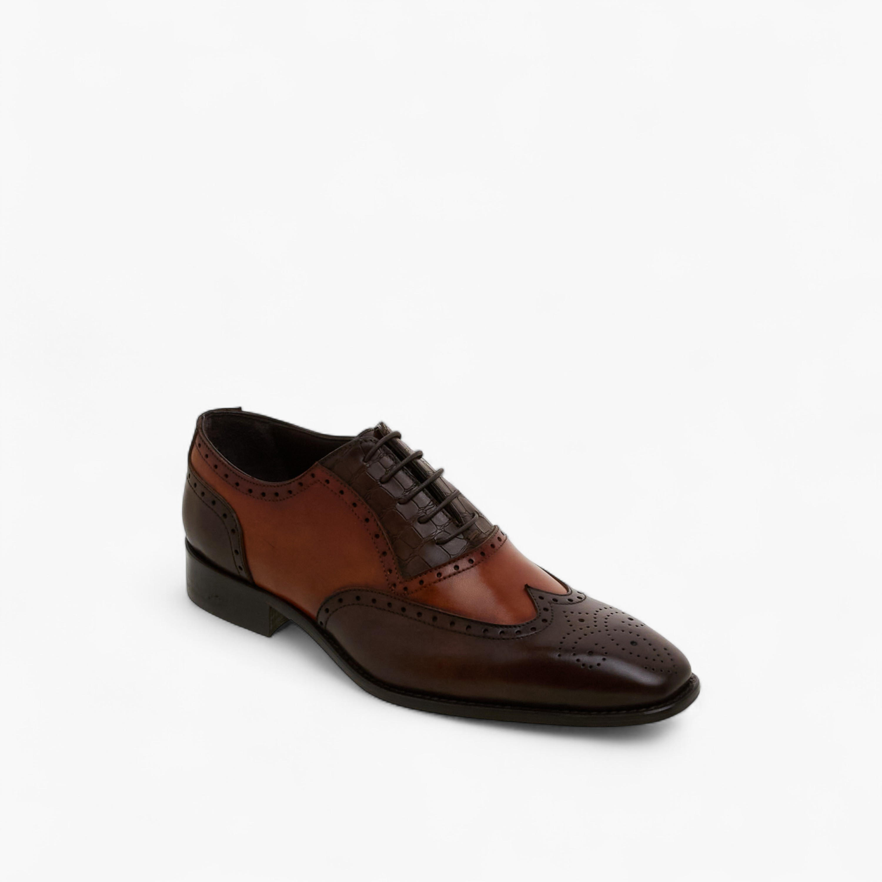 Duchini Men Perforated Lace-Up Leather Oxford Shoes-men-shoes-formalshoes-image-2