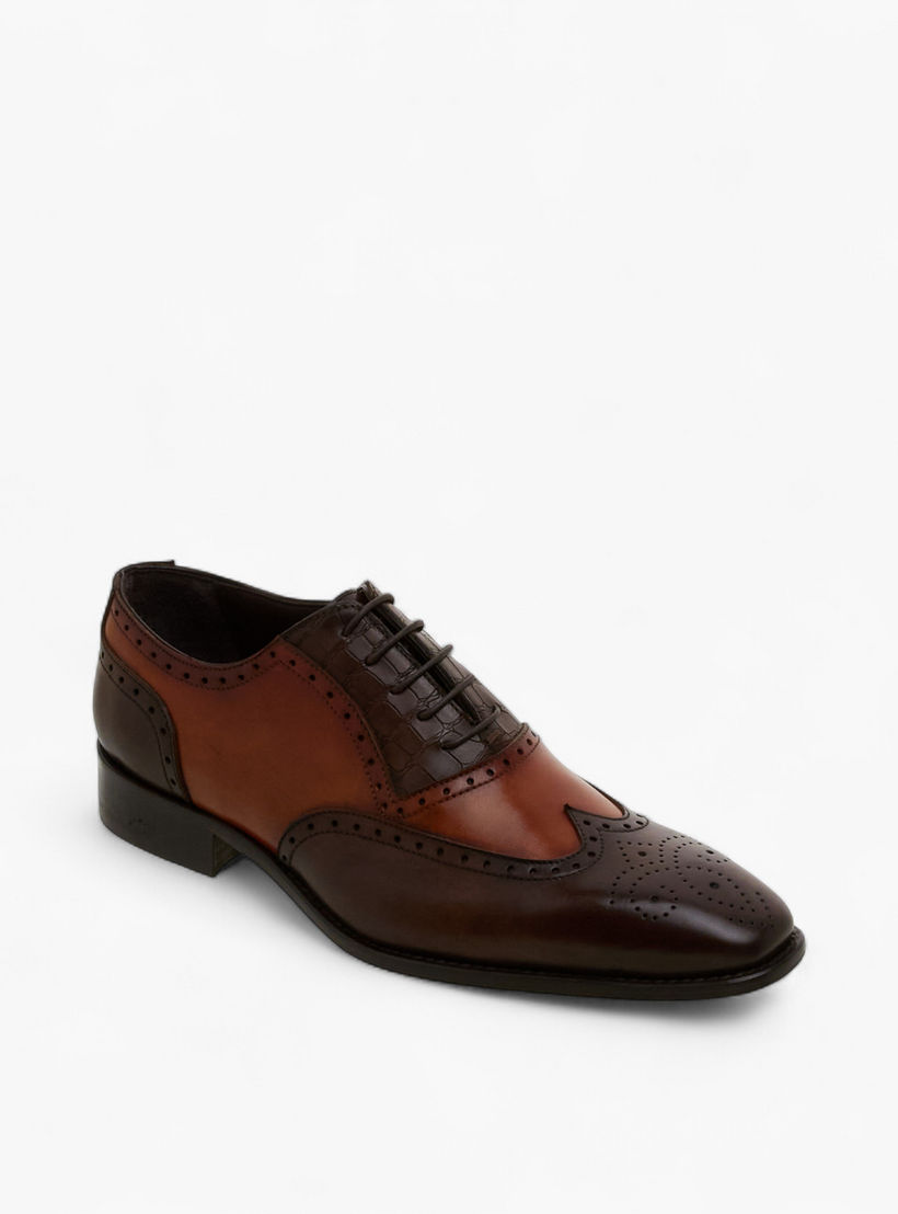 Duchini Men Perforated Lace-Up Leather Oxford Shoes-men-shoes-formalshoes-image-2