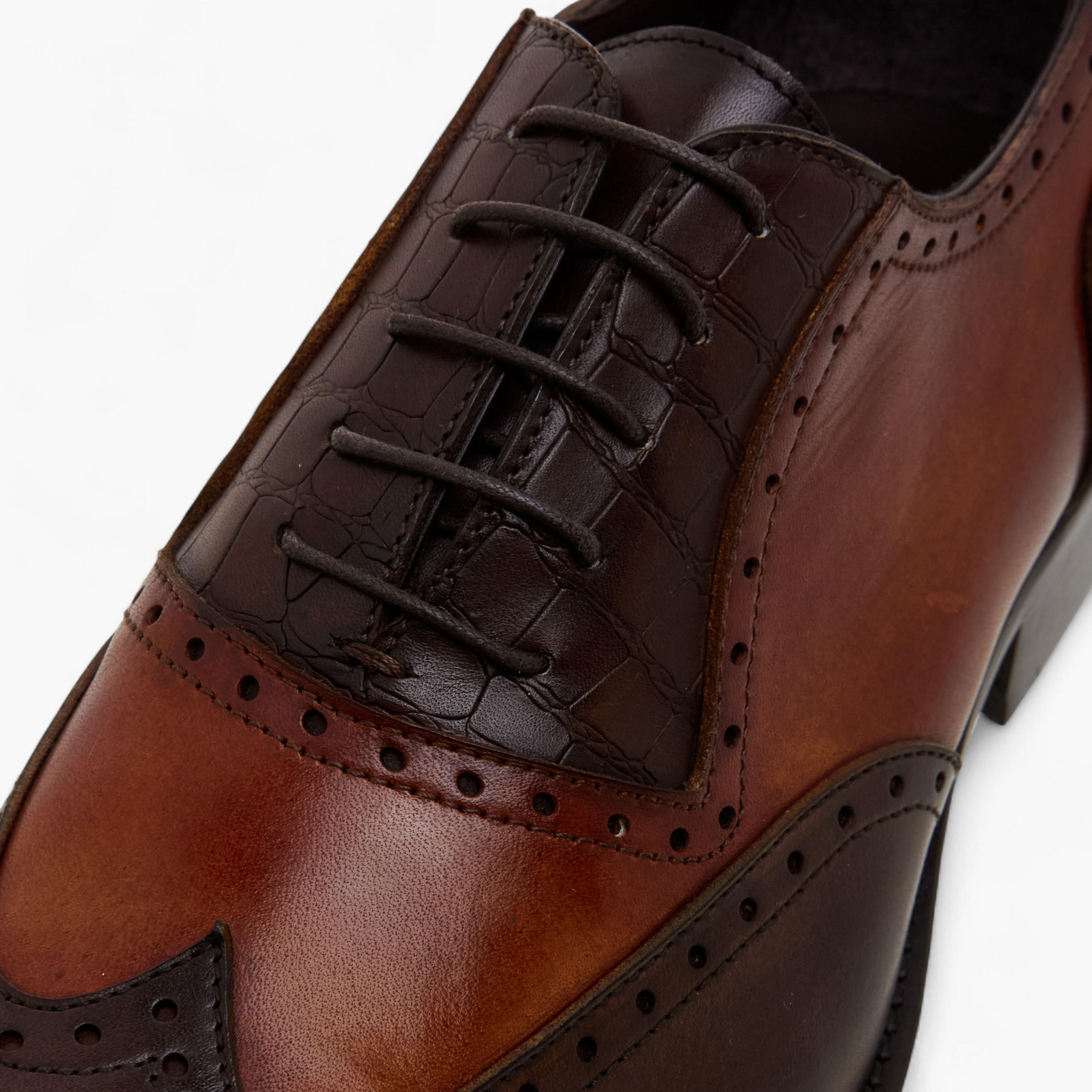 Duchini Men Perforated Lace-Up Leather Oxford Shoes-men-shoes-formalshoes-image-4