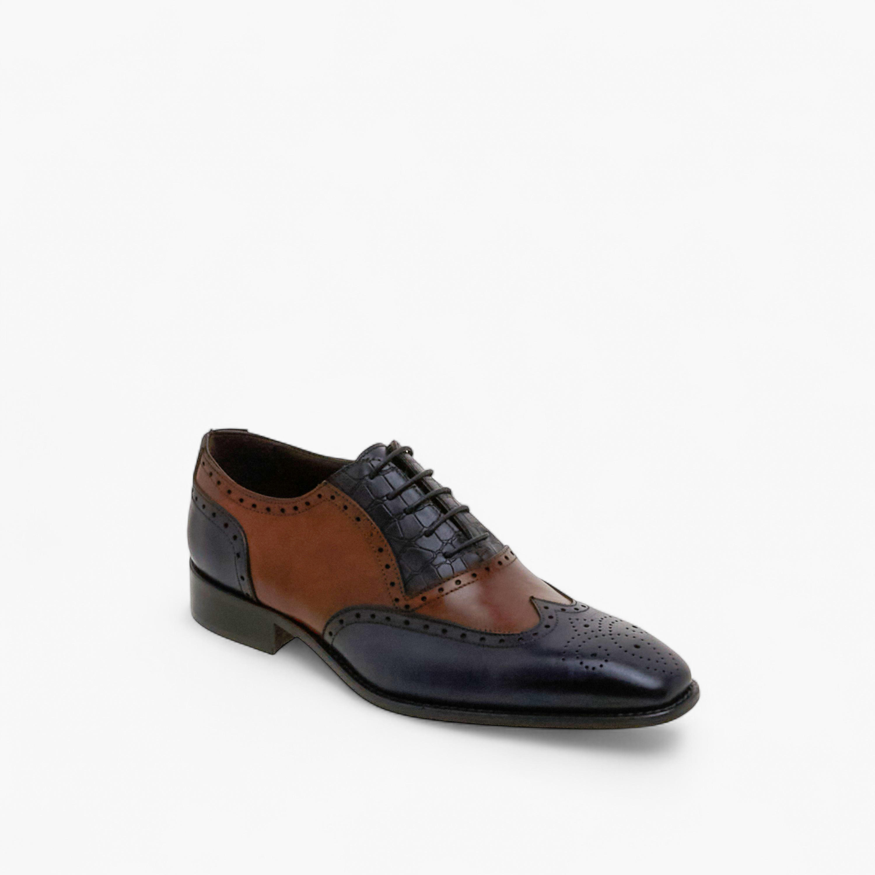 حذاء أكسفورد جلد مثقّب برباط للرجال من دوتشيني-men-shoes-formalshoes-image-2