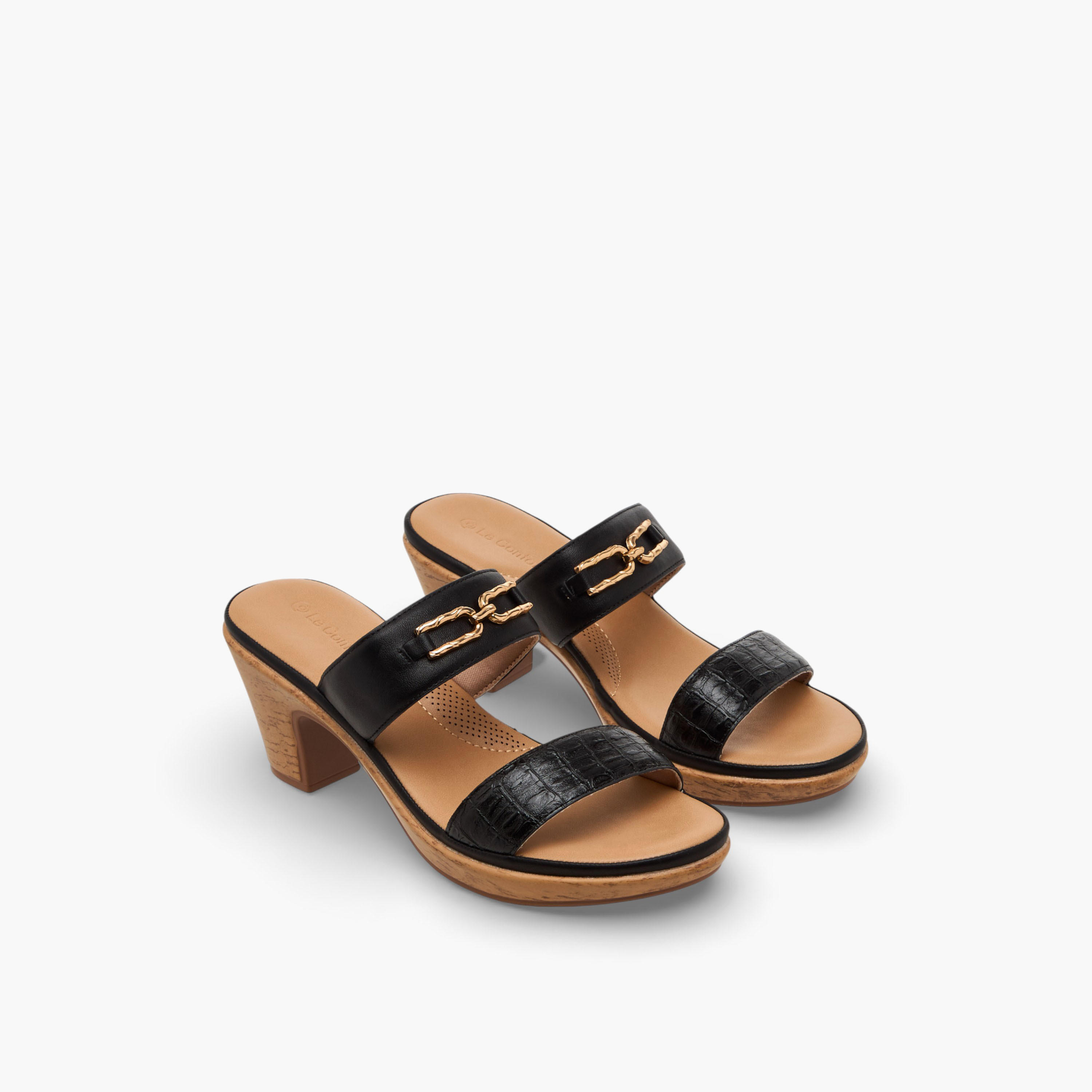 صندل بكعب عريض للنساء من لو كونفورت-women-shoes-sandals-heeled-image-1