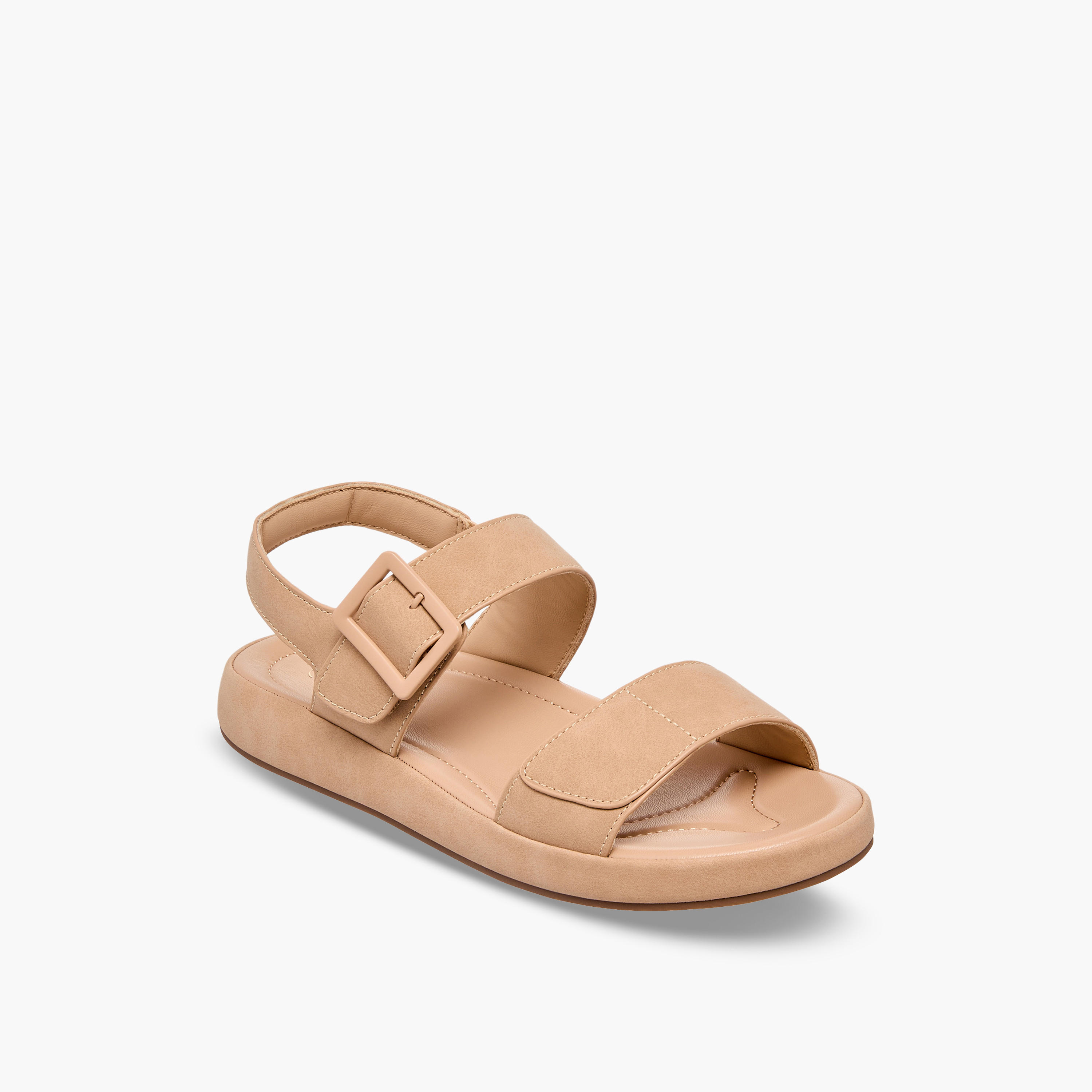 صندل جلد سويدي بتفاصيل إبزيم للنساء من لو كونفورت-women-shoes-sandals-flats-image-2