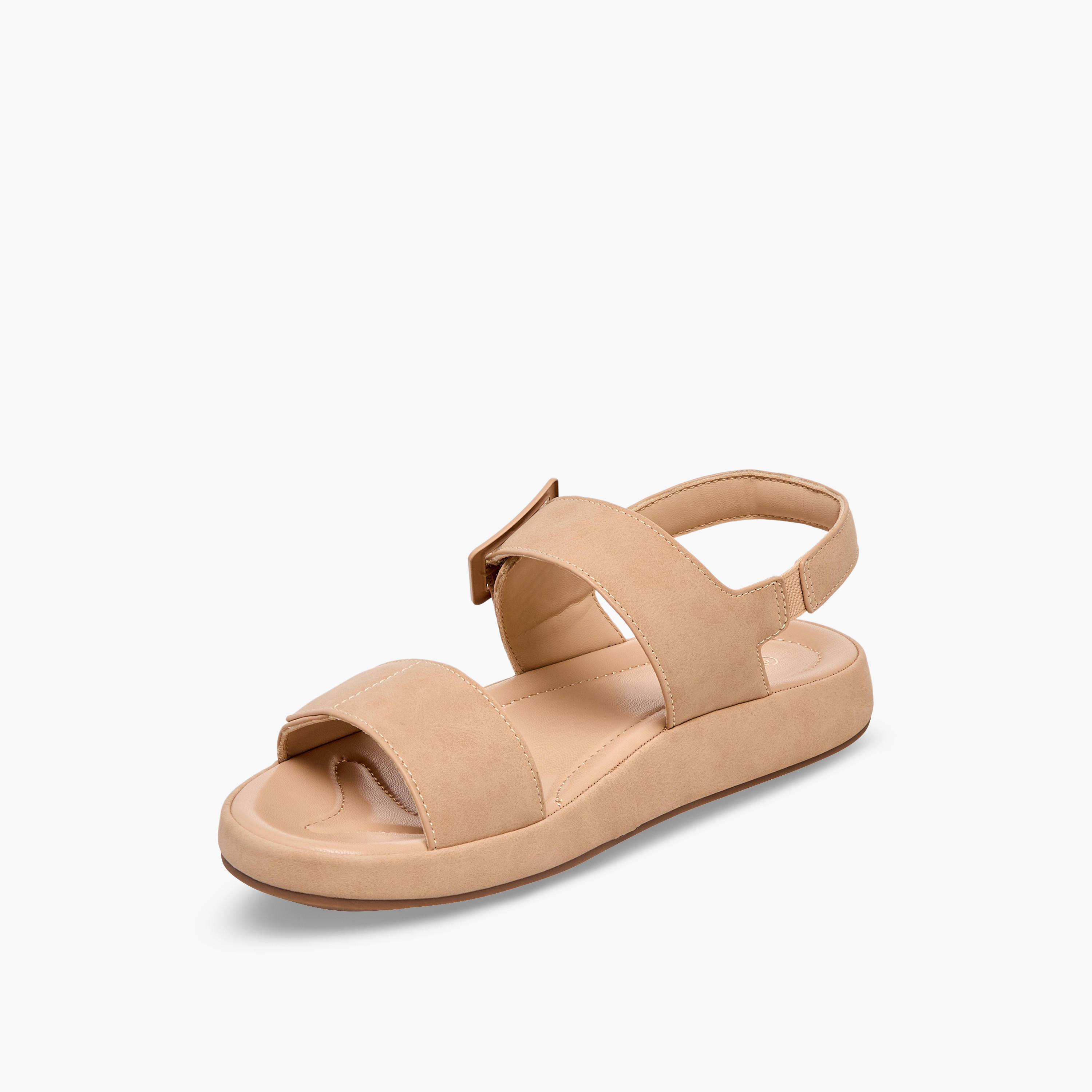 صندل جلد سويدي بتفاصيل إبزيم للنساء من لو كونفورت-women-shoes-sandals-flats-image-4