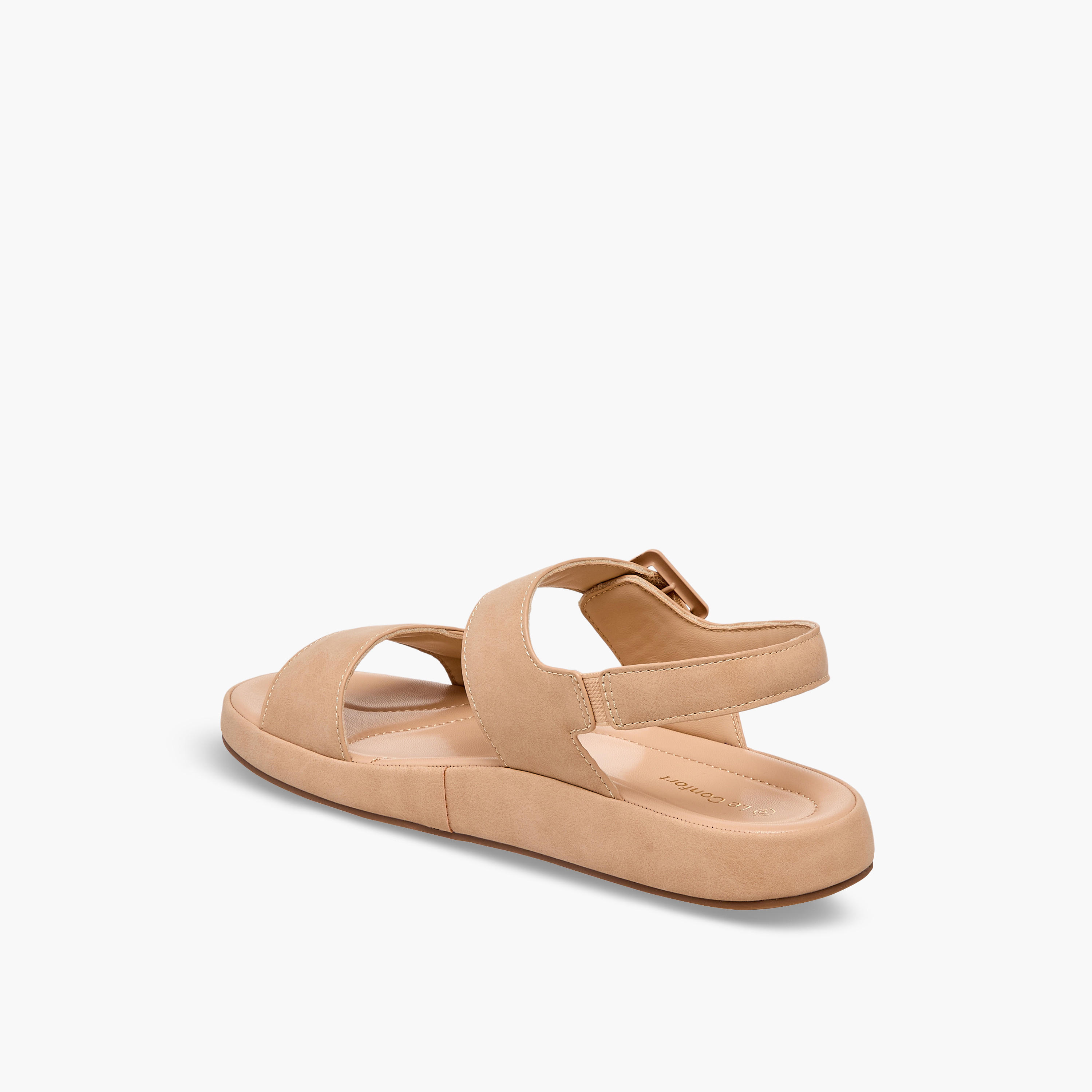 صندل جلد سويدي بتفاصيل إبزيم للنساء من لو كونفورت-women-shoes-sandals-flats-image-5