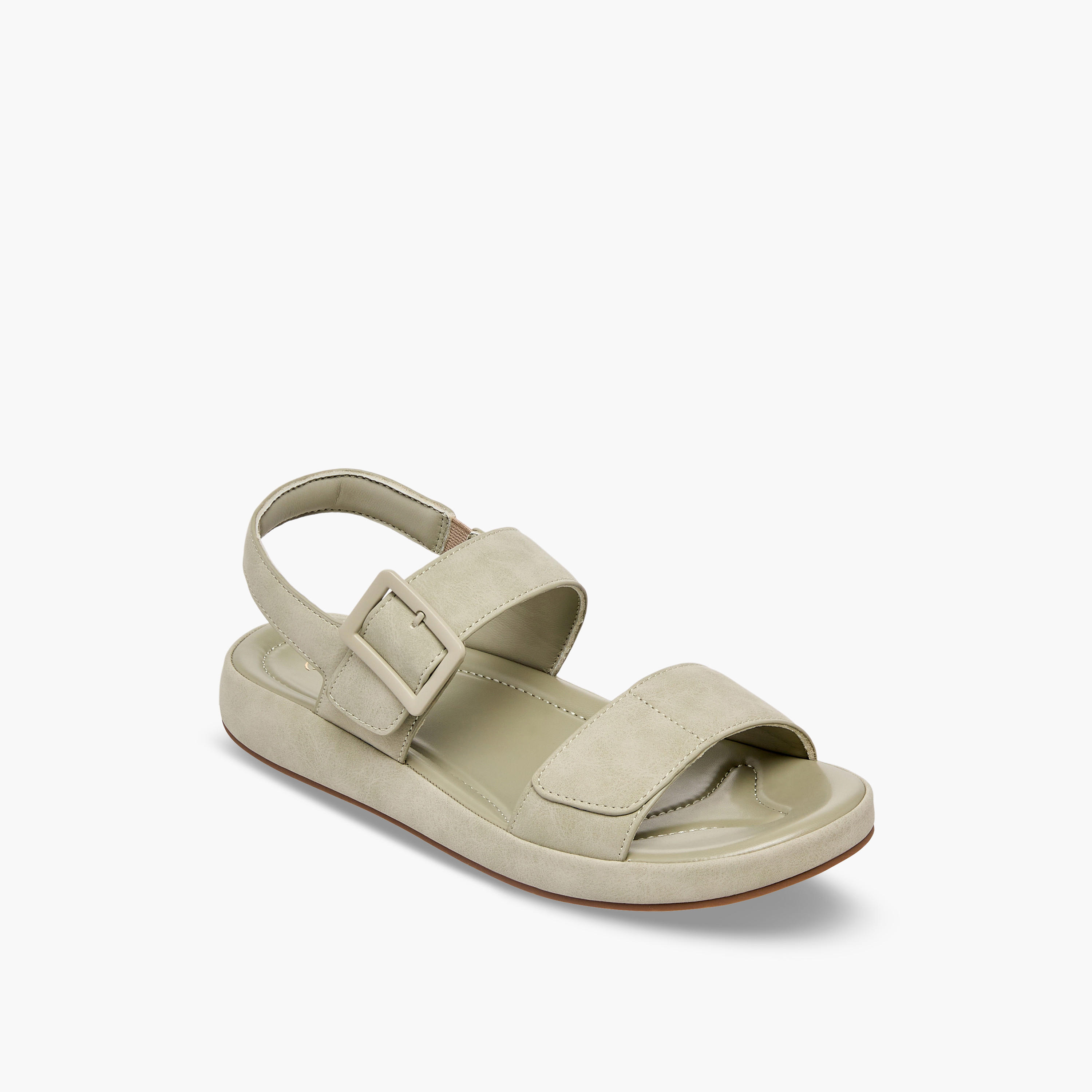 صندل جلد سويدي بتفاصيل إبزيم للنساء من لو كونفورت-women-shoes-sandals-flats-image-2