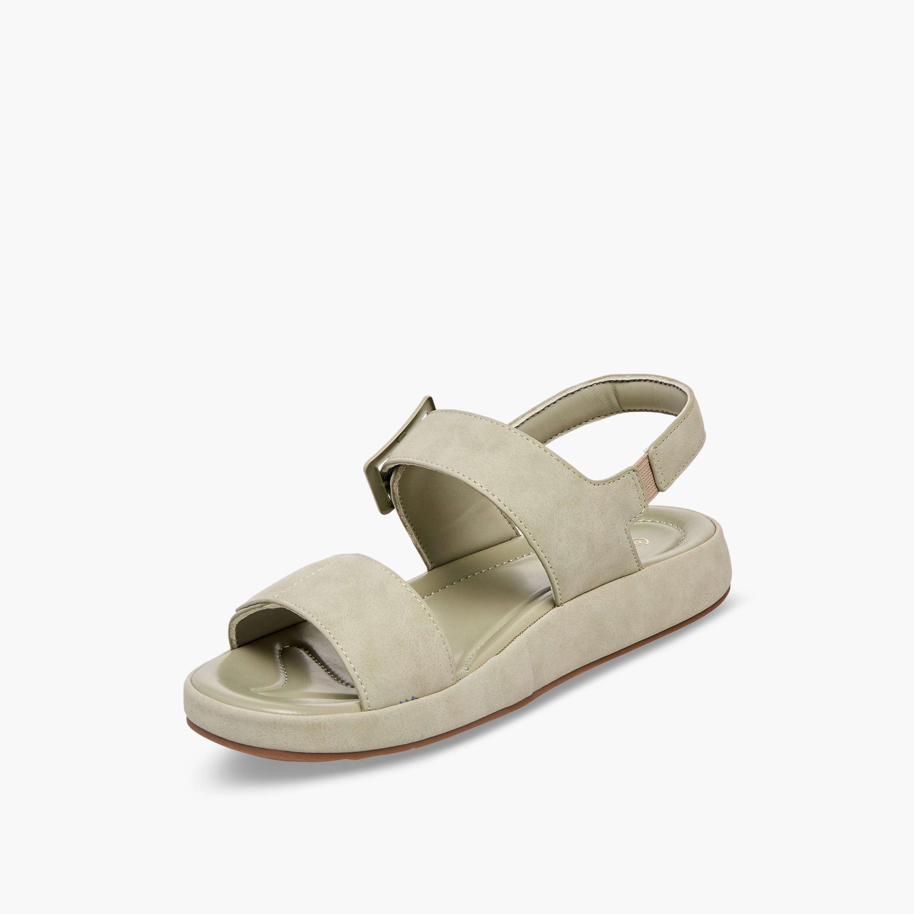 صندل جلد سويدي بتفاصيل إبزيم للنساء من لو كونفورت-women-shoes-sandals-flats-image-4