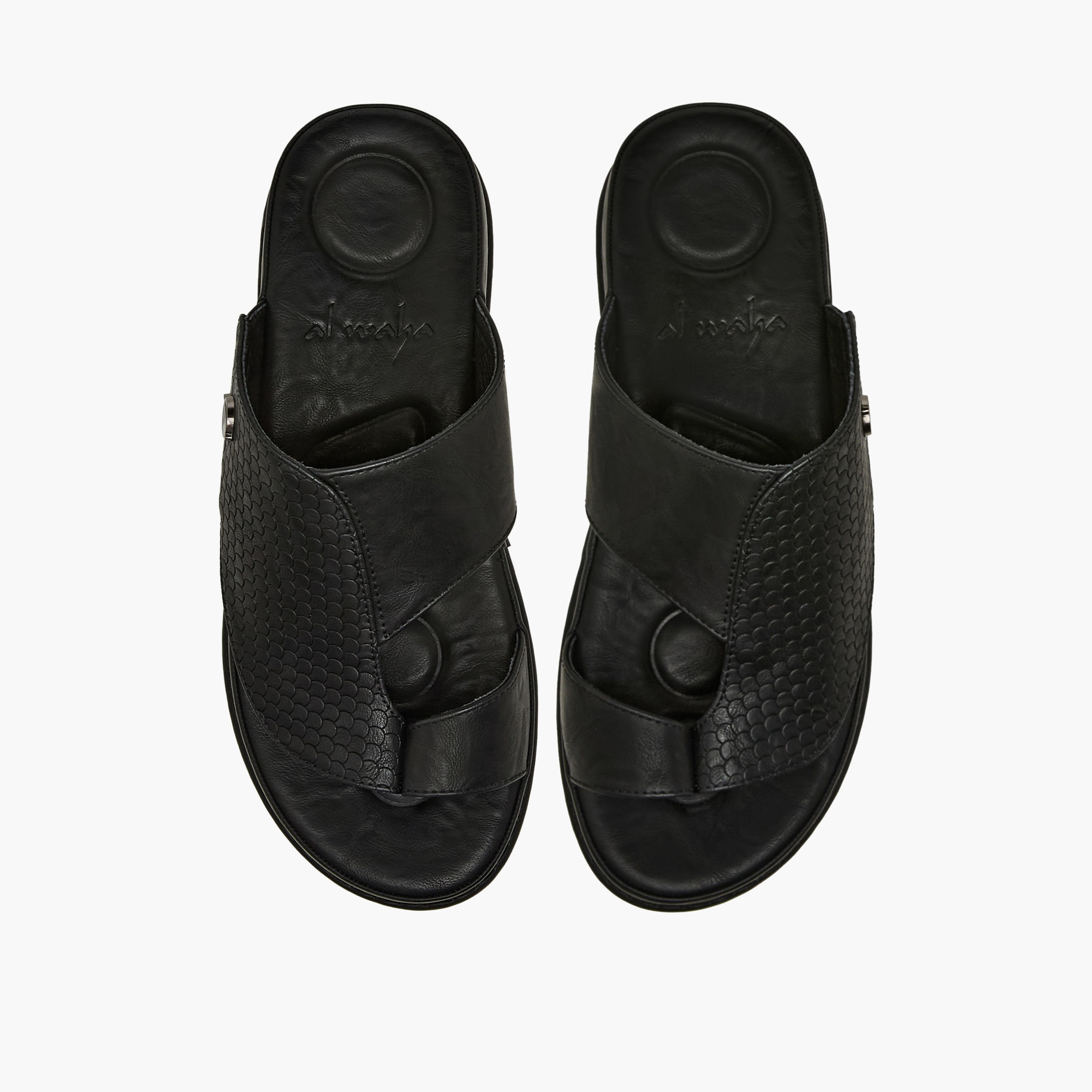 Al Waha Men Textured Arabic Sandals-men-shoes-sandals-image-1