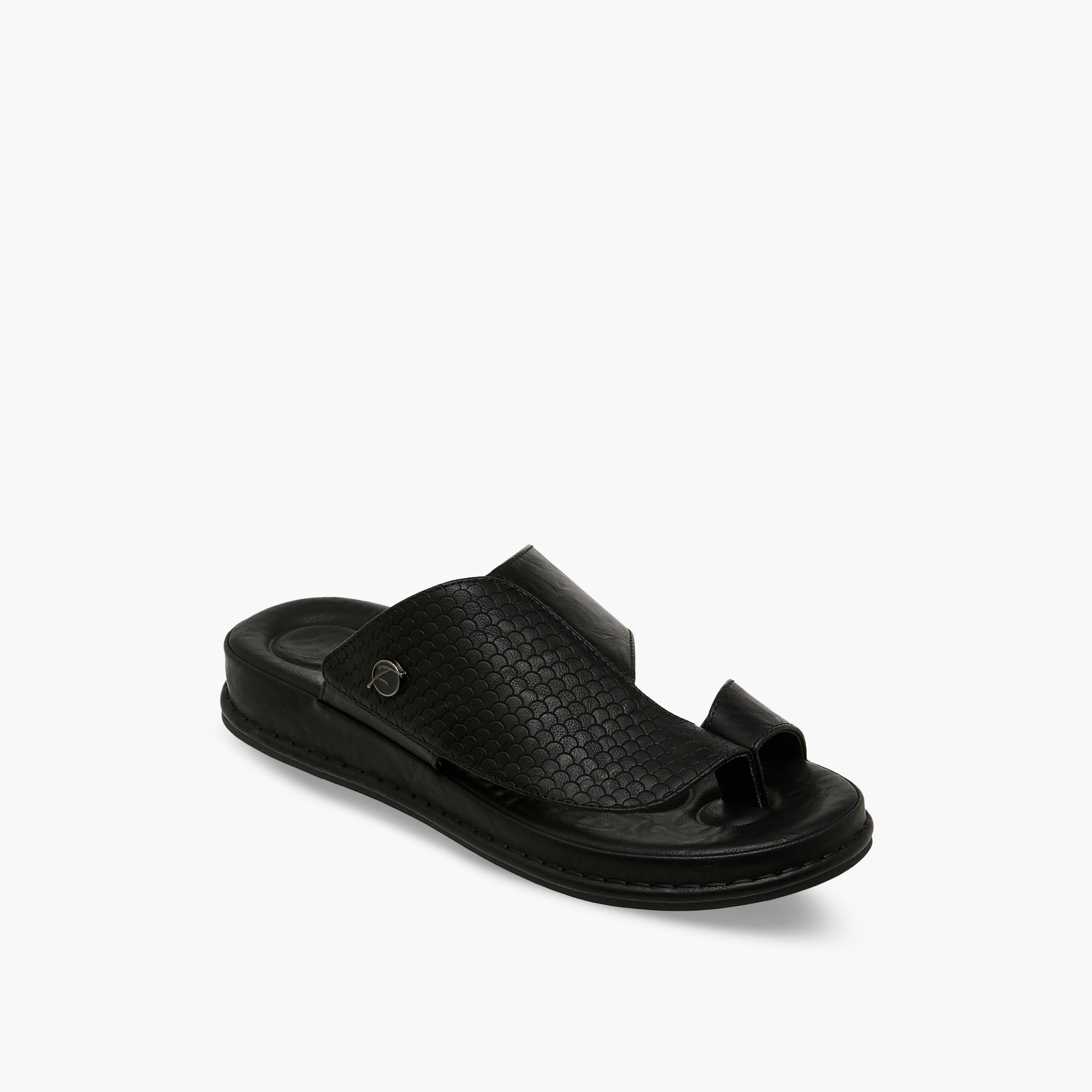 Al Waha Men Textured Arabic Sandals-men-shoes-sandals-image-2