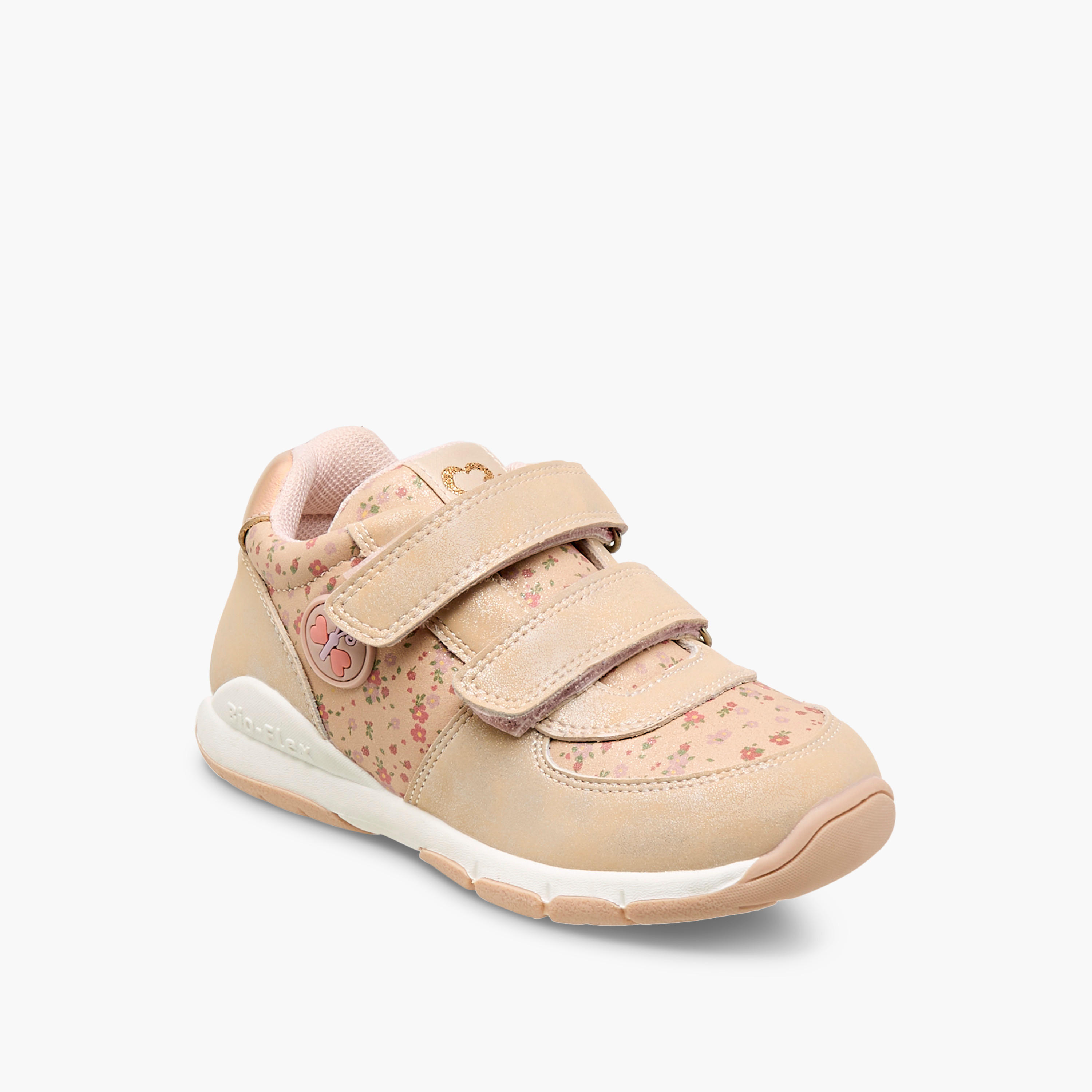 Juniors Butterfly Patch Floral Print Sneakers with Hook and Loop Closure-girls-shoes-sneakers-image-2