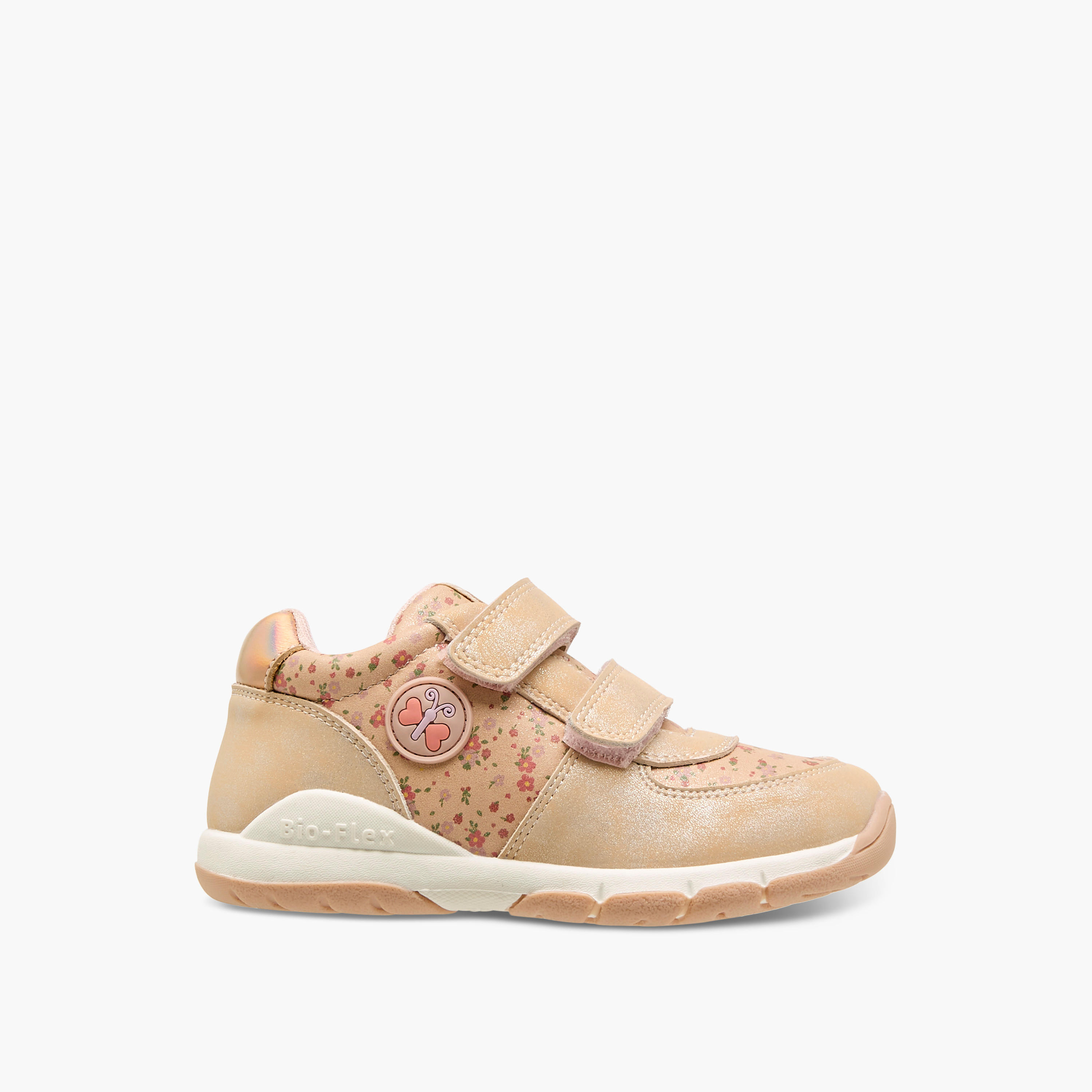 Juniors Butterfly Patch Floral Print Sneakers with Hook and Loop Closure-girls-shoes-sneakers-image-3