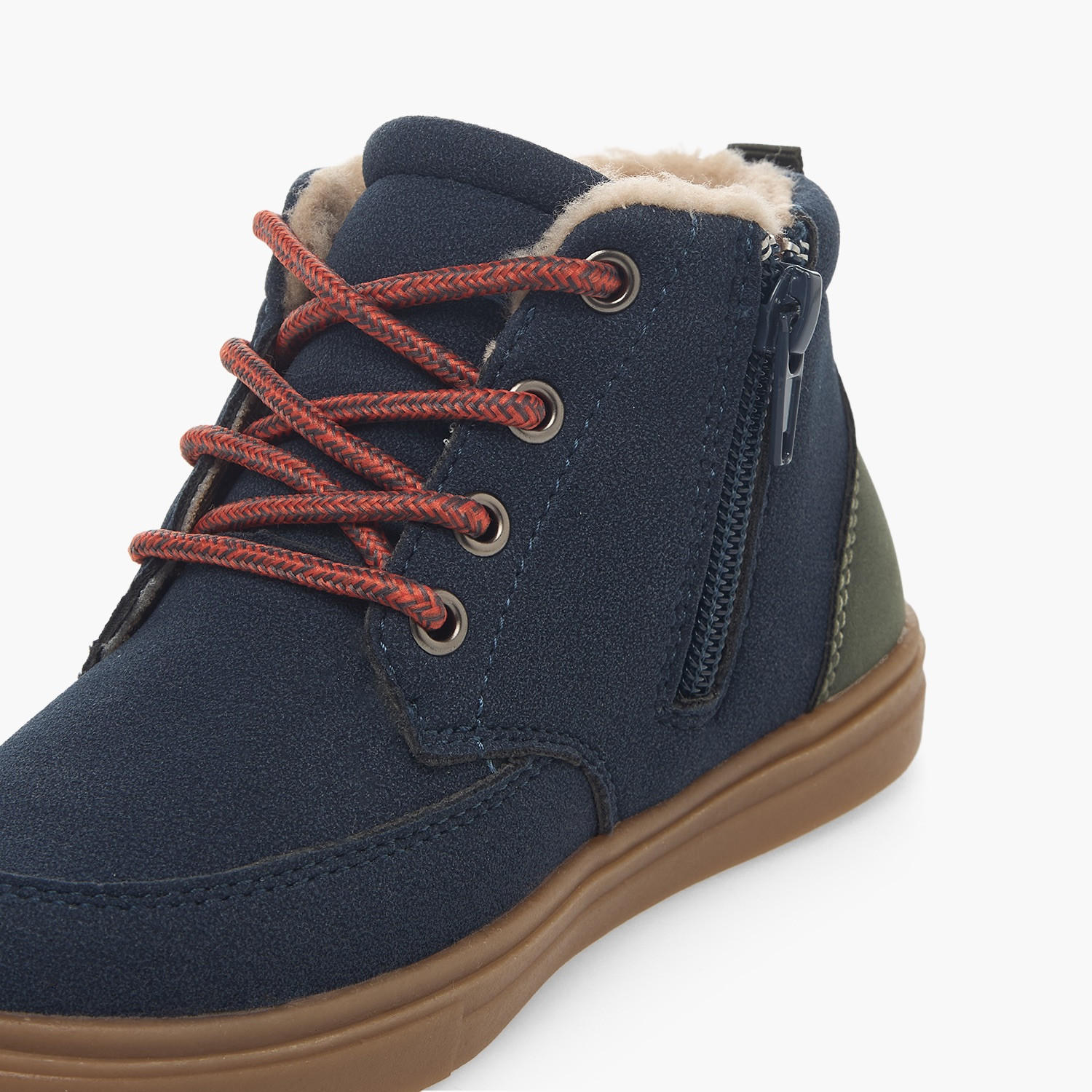 بوت طول الكاحل برباط إغلاق وفرو صناعي للأولاد من جونيورز-boys-shoes-boots-image-4