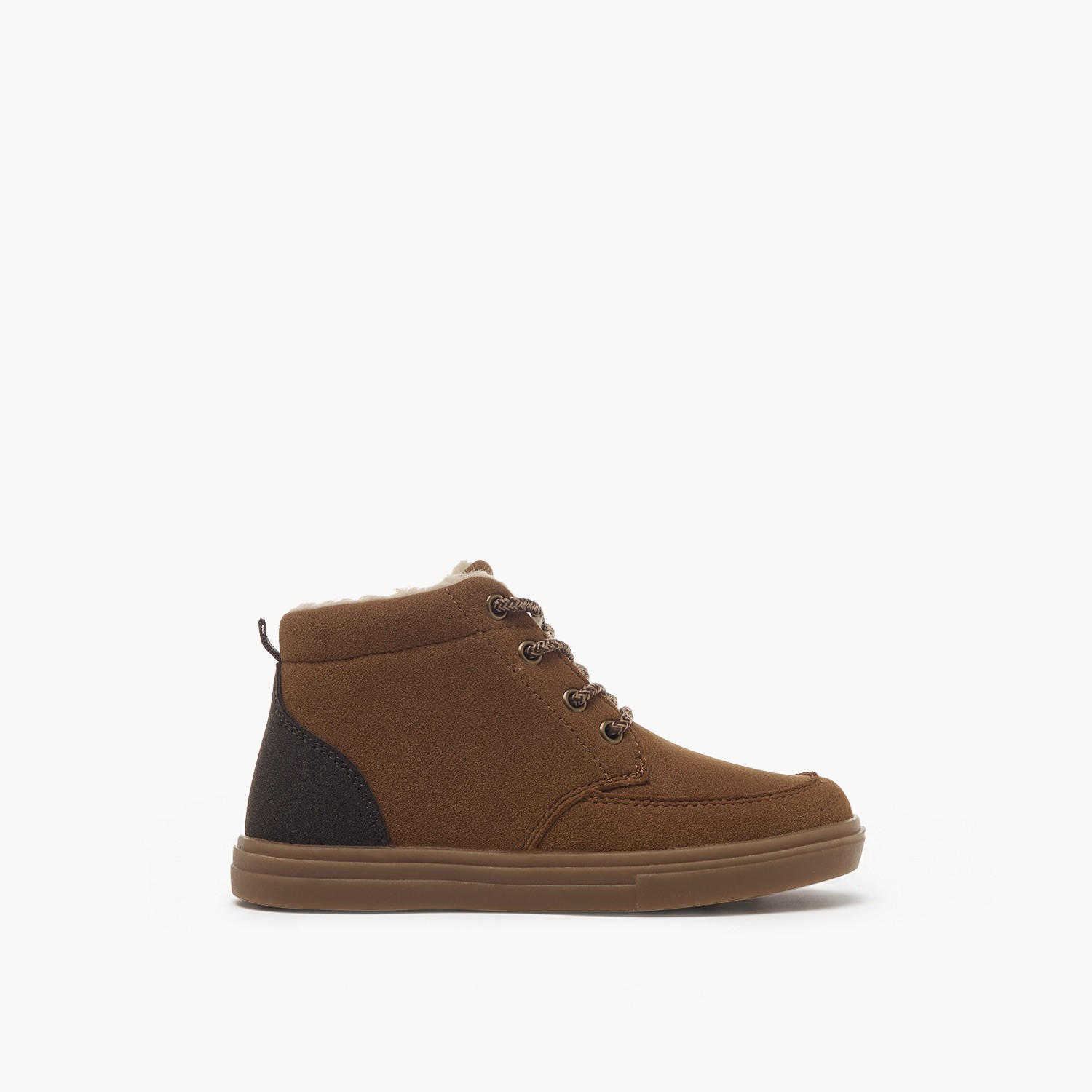 بوت طول الكاحل برباط إغلاق وفرو صناعي للأولاد من جونيورز-boys-shoes-boots-image-3