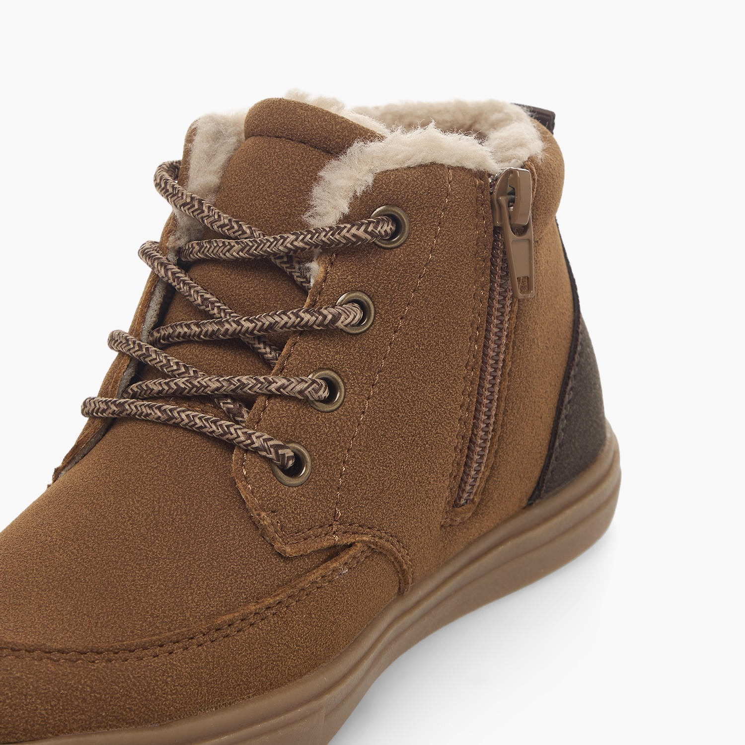 بوت طول الكاحل برباط إغلاق وفرو صناعي للأولاد من جونيورز-boys-shoes-boots-image-4