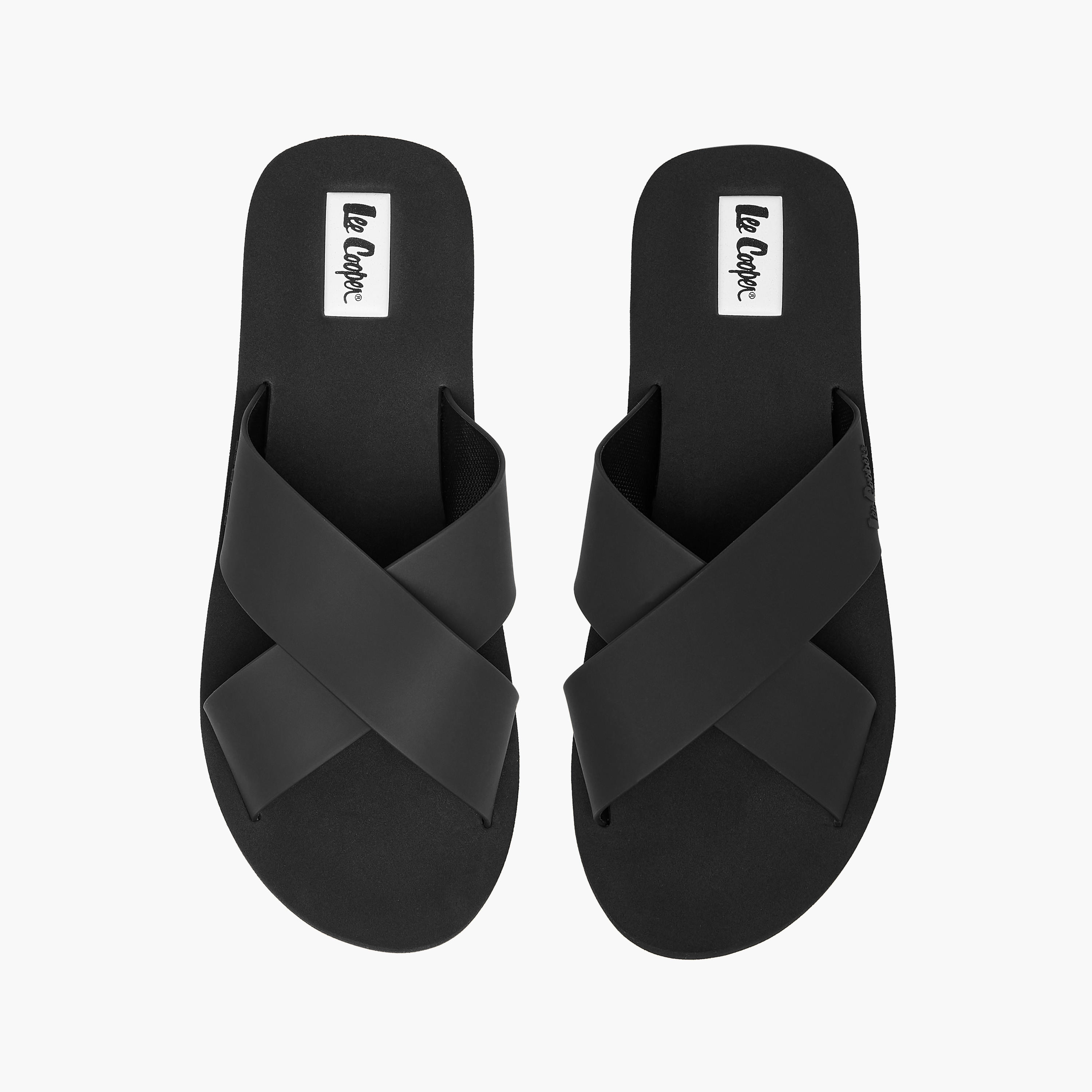 Lee Cooper Men's Logo Detail Cross Strap Flip Flops-men-shoes-flipflopsandslides-image-1