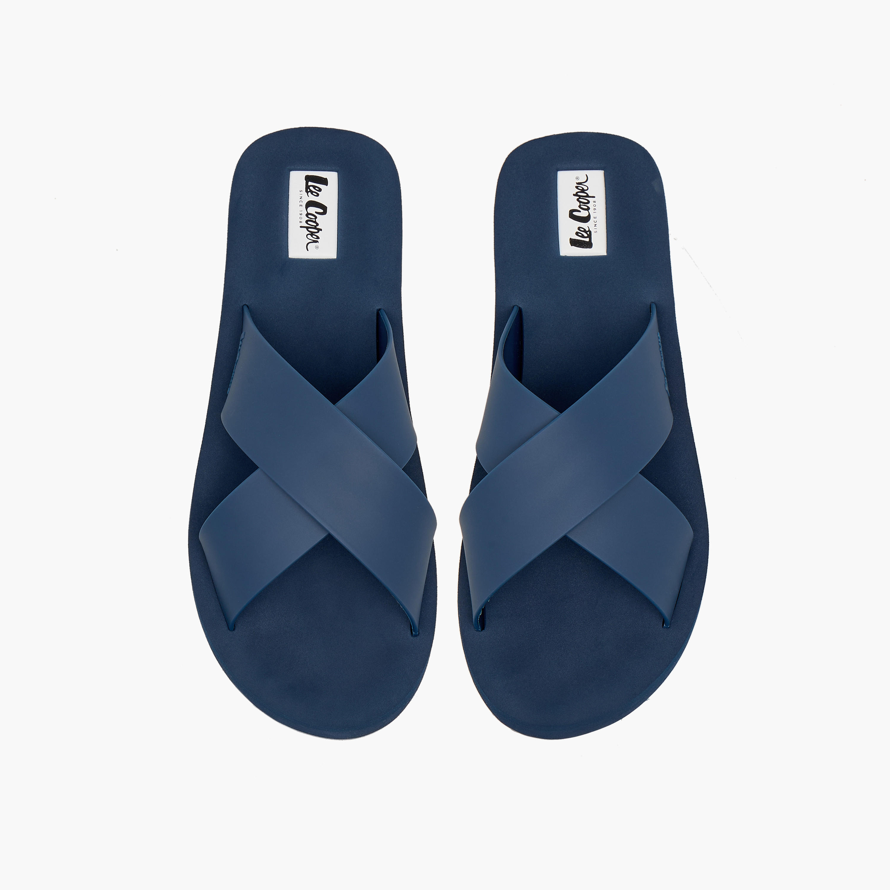 Lee Cooper Men's Logo Detail Cross Strap Flip Flops-men-shoes-flipflopsandslides-image-1
