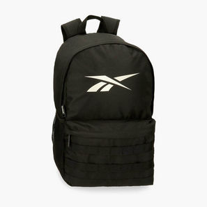 Reebok Logo Print School Backpack with Adjustable Straps and Zip Closure - 38x19x43 cm-school-image-1