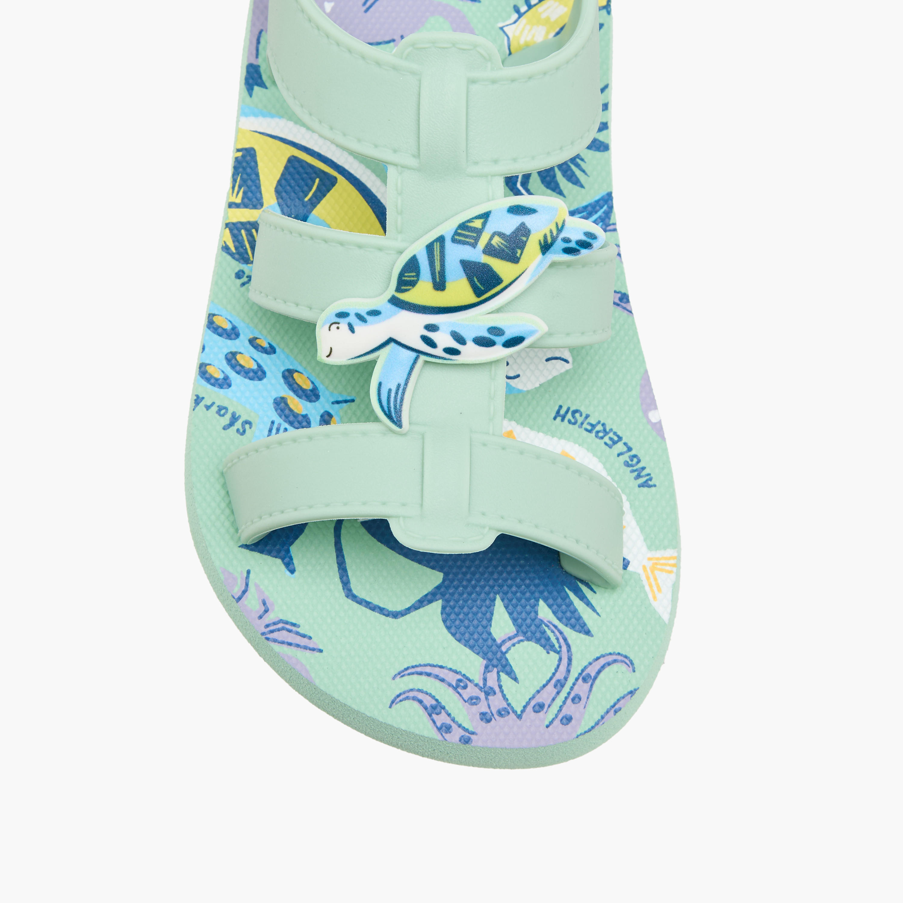 Aqua Boys Marine Print Hook & Loop Strap Sandals-boys-shoes-sandals-image-4