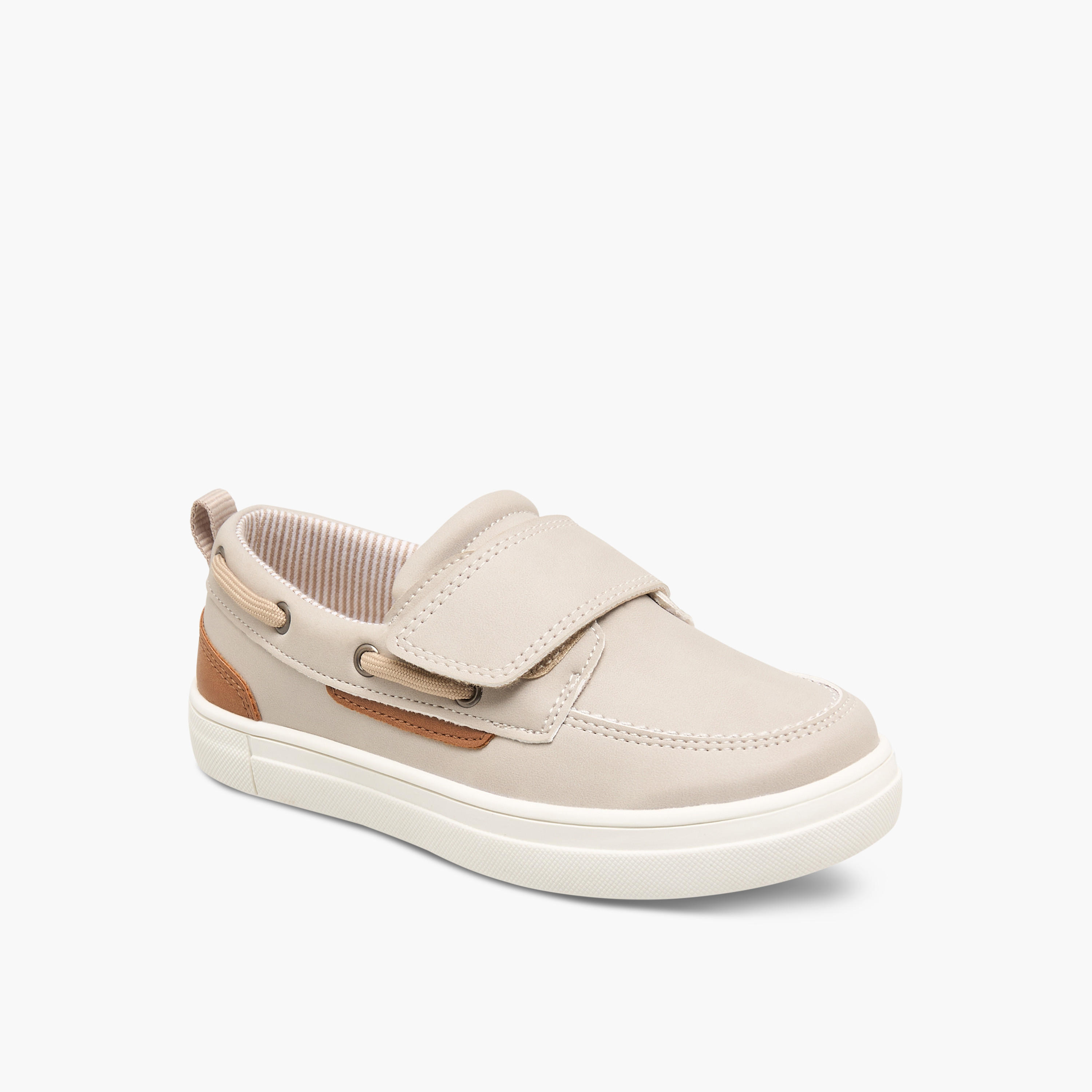 Juniors Panelled Slip-On Loafers with Hook and Loop Closure-boys-shoes-loafers-image-2