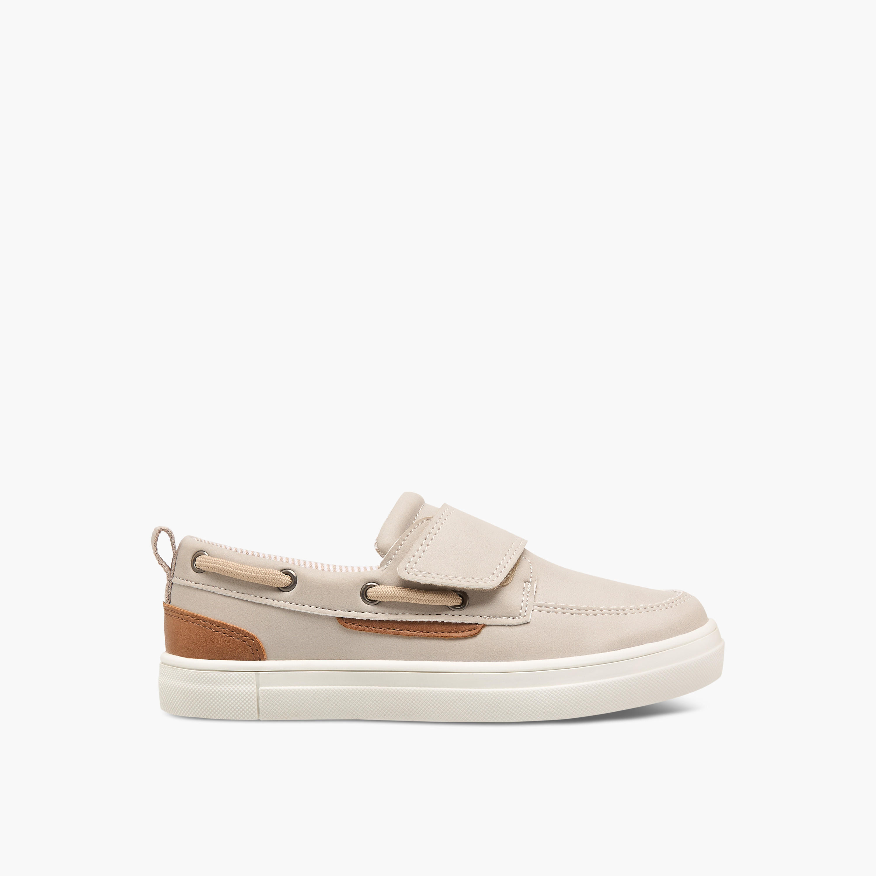 Juniors Panelled Slip-On Loafers with Hook and Loop Closure-boys-shoes-loafers-image-3