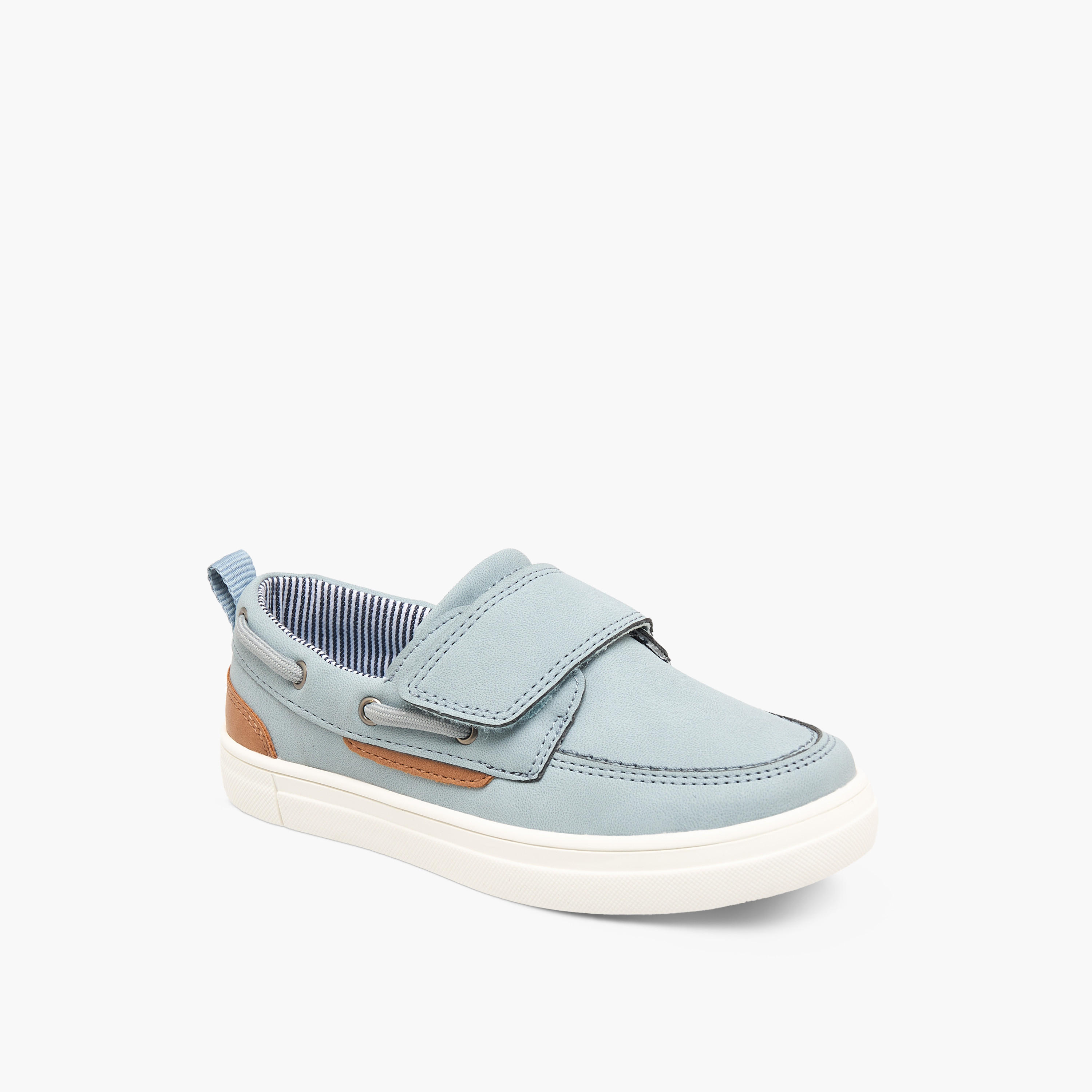 Juniors Panelled Slip-On Loafers with Hook and Loop Closure-boys-shoes-loafers-image-2