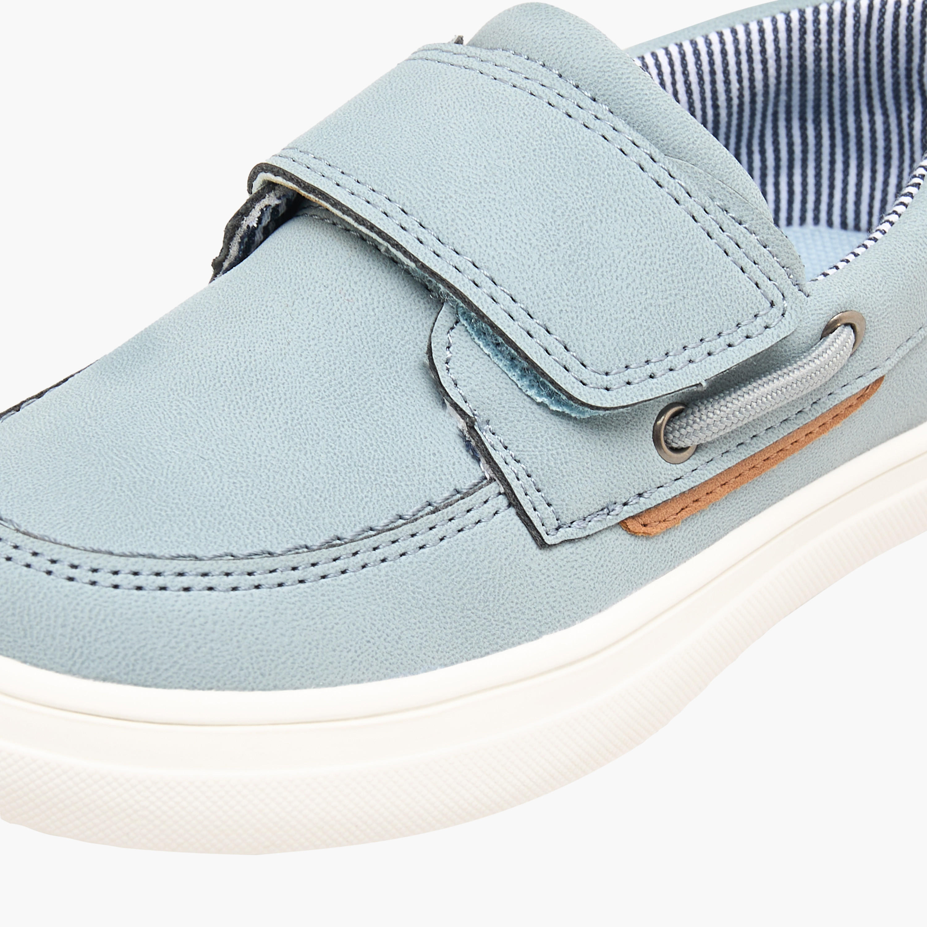 Juniors Panelled Slip-On Loafers with Hook and Loop Closure-boys-shoes-loafers-image-4