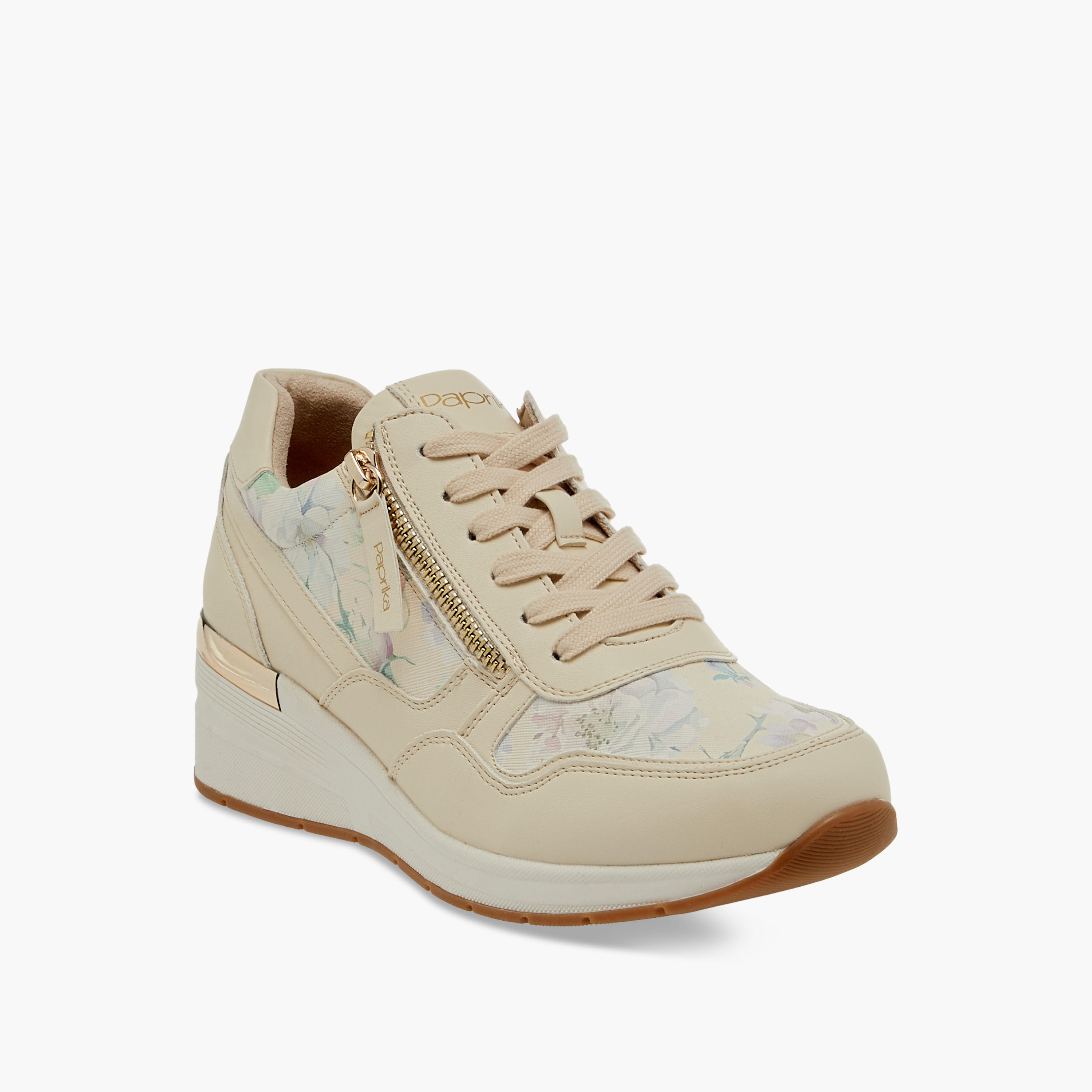 Paprika Floral Print Sneakers with Lace-Up Closure-women-shoes-sneakers-image-2