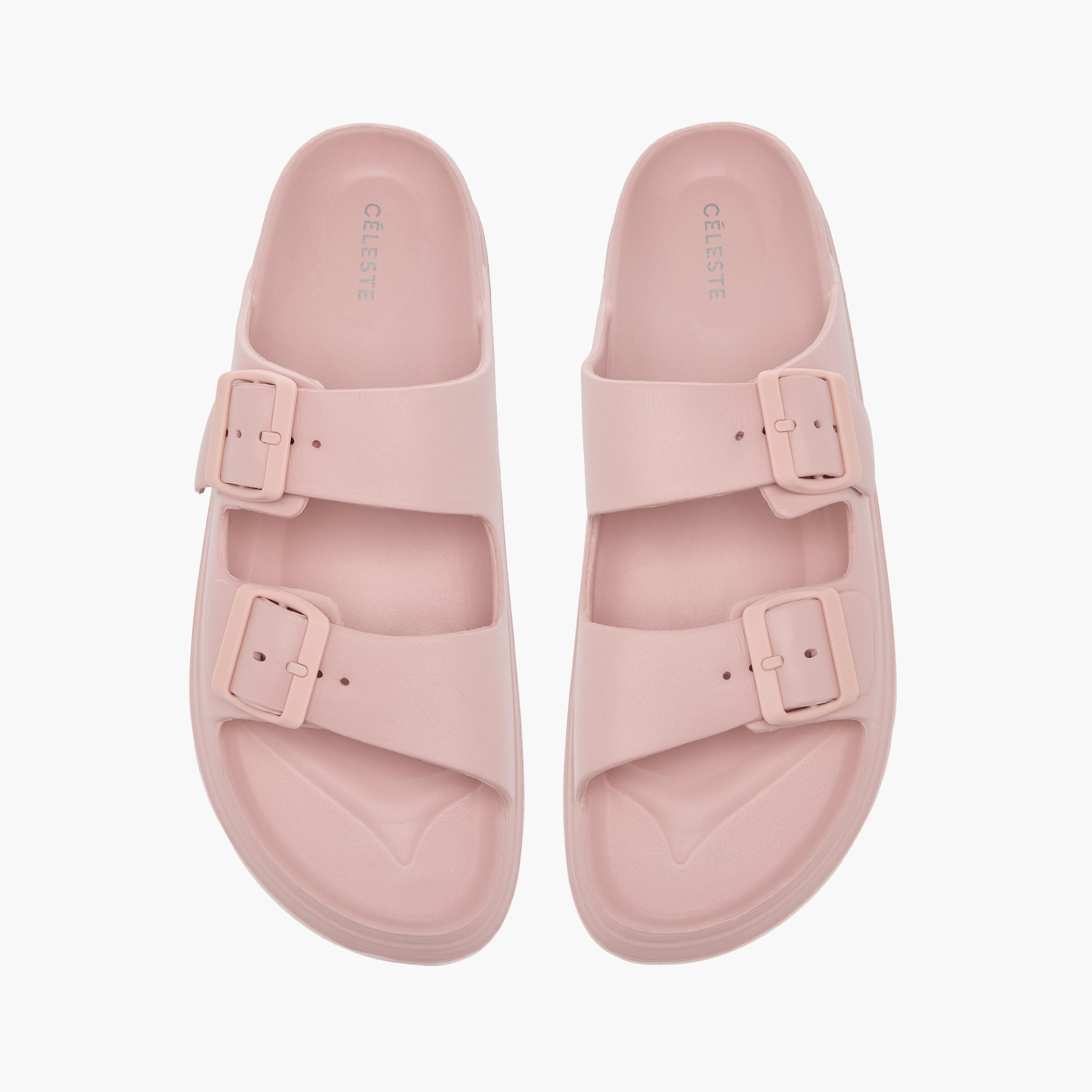Celeste Women's Buckle Accent Slide Slippers with Slip-On Closure-women-shoes-flipflopsandslides-image-1