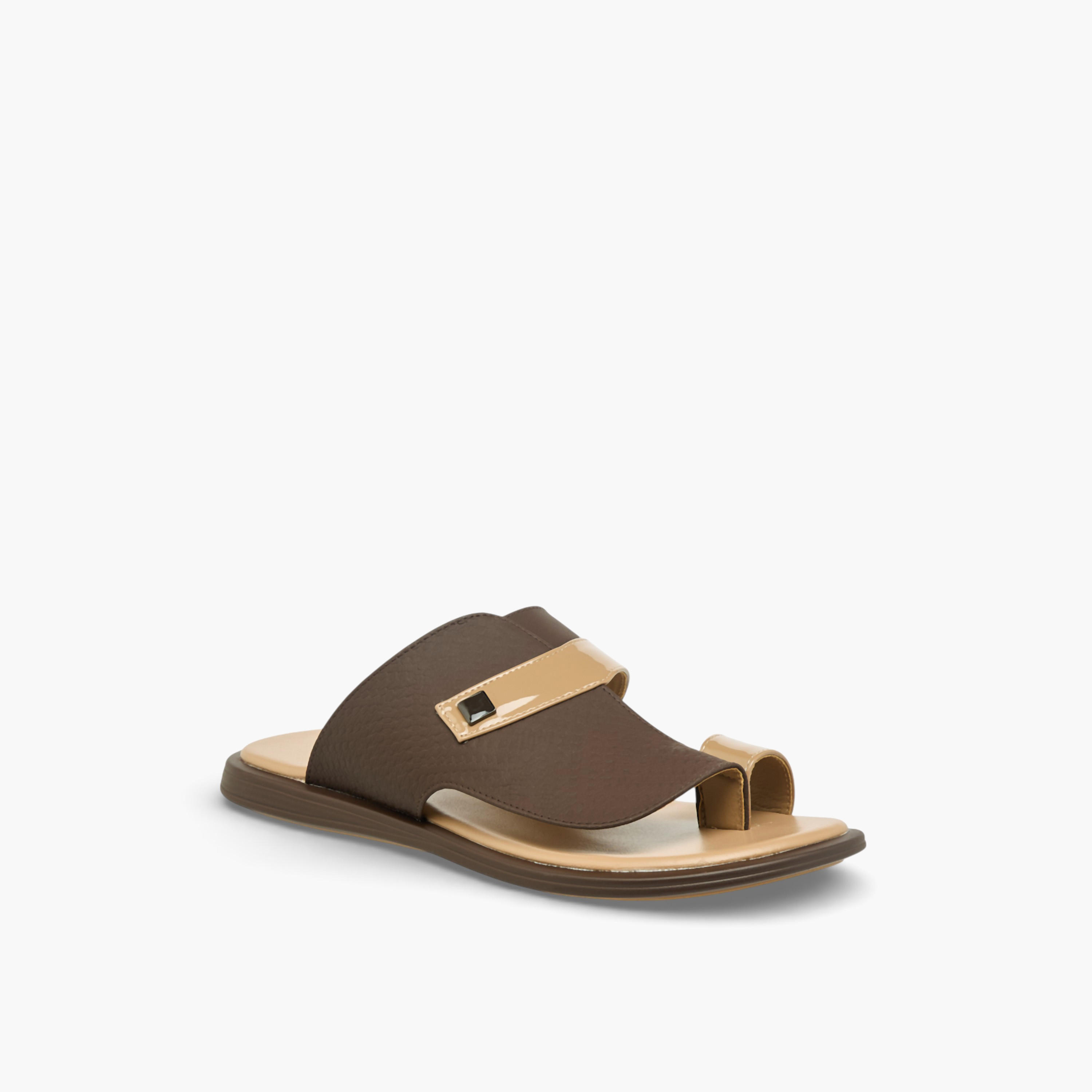 Al Waha Men Toe Loop Detail Arabic Sandals-men-shoes-sandals-image-2